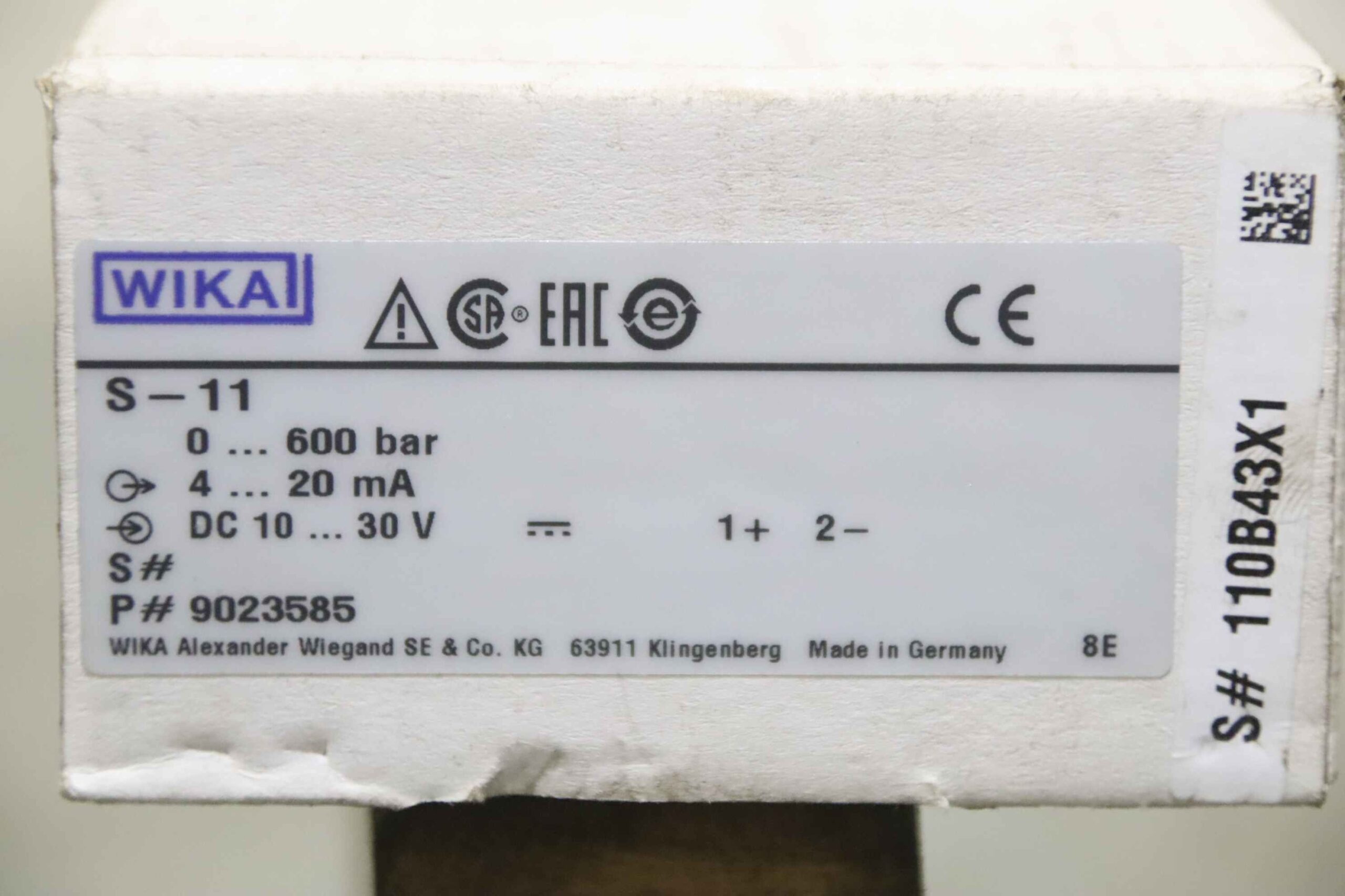 Drucksensor 0 - 600 bar von WIKA - S-11 – Bild 5