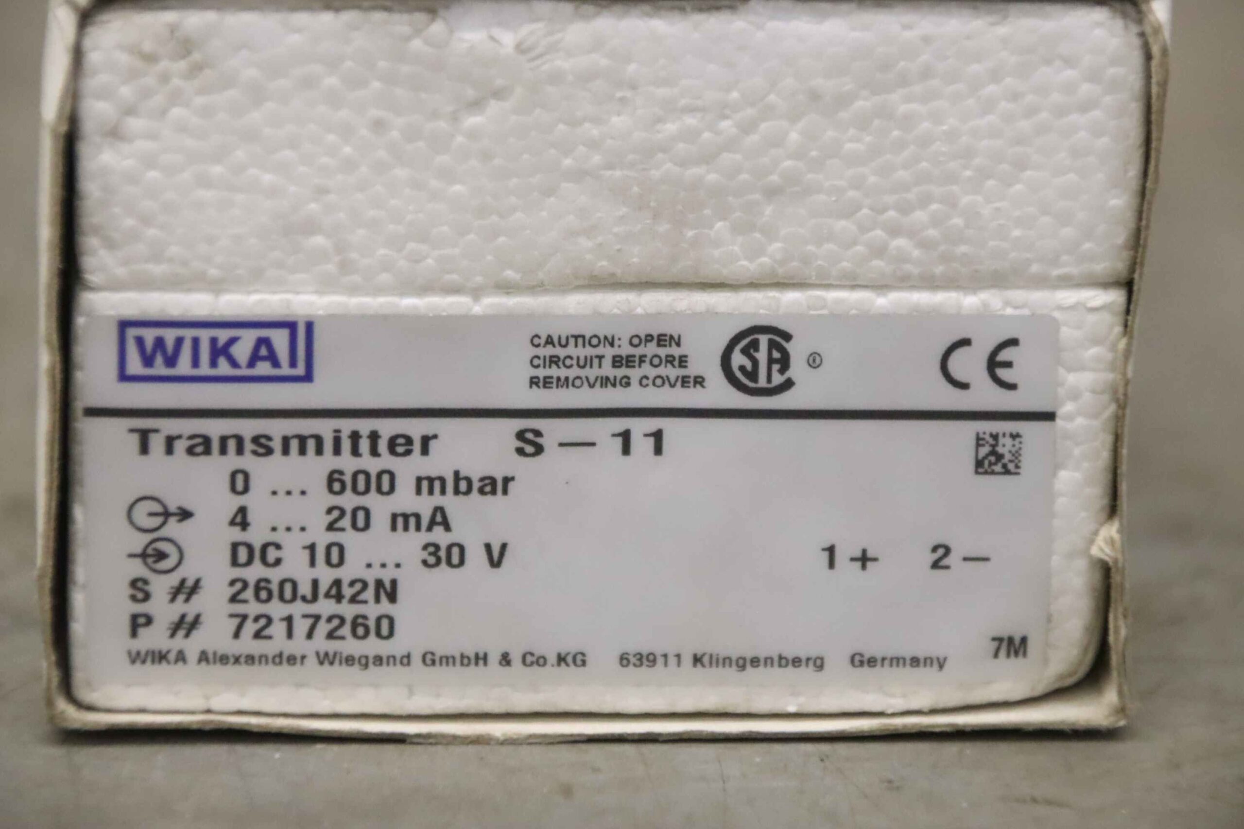 Drucksensor 0 - 600 bar von WIKA - S-11 – Bild 13