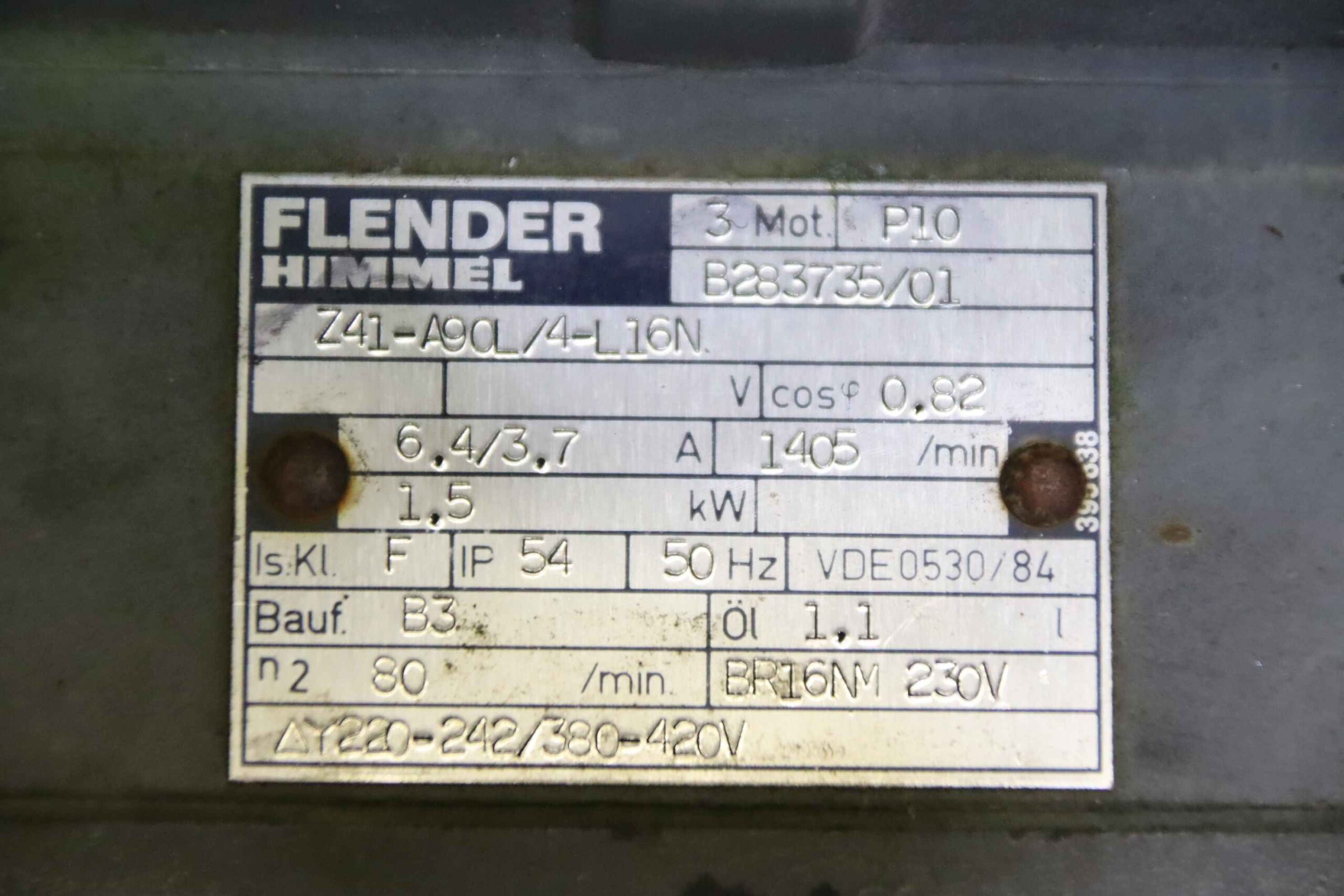 Getriebemotor 1,5 kW 80 U/min von Flender - Z41-A90L/4-L16N – Bild 4