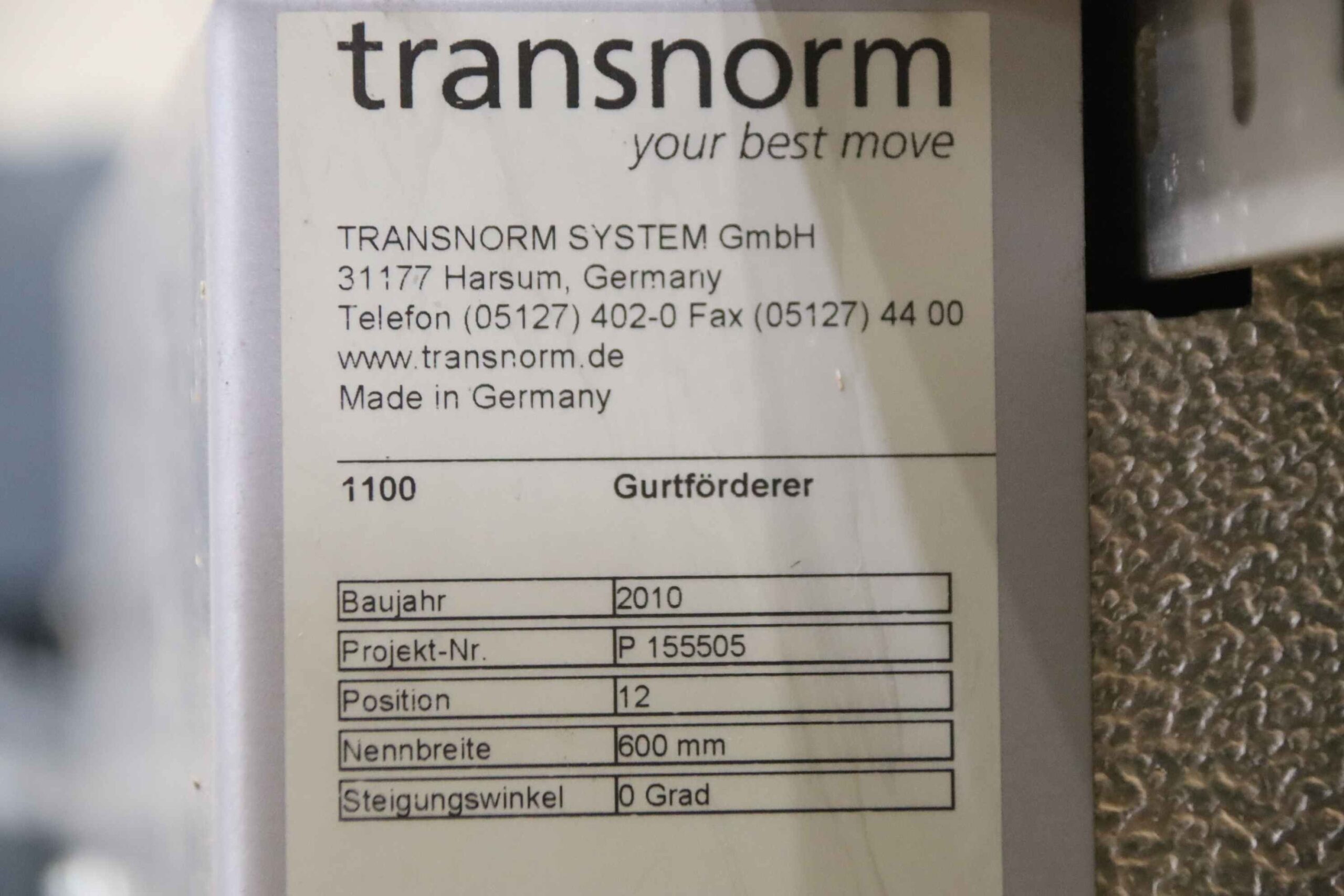 Förderband frequenzgeregelt von Transnorm - 1100 6000 x 600 mm – Bild 4
