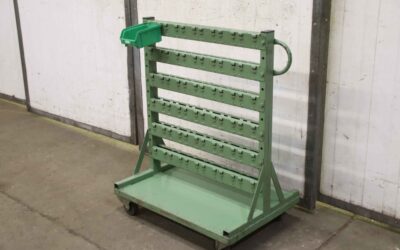 Sichtlagerkastenregal von unbekannt - doppelseitig / 2x 36 Kästen