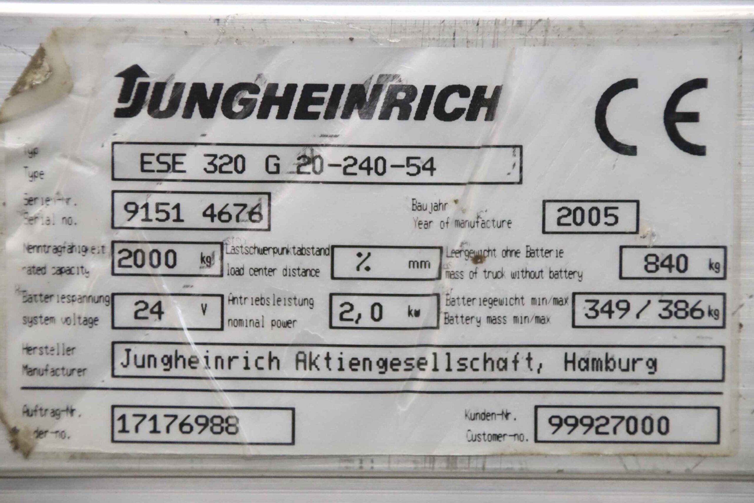 Steuerung von Jungheinrich - MP 1510 C/6 50313640 ESE 320 – Bild 8