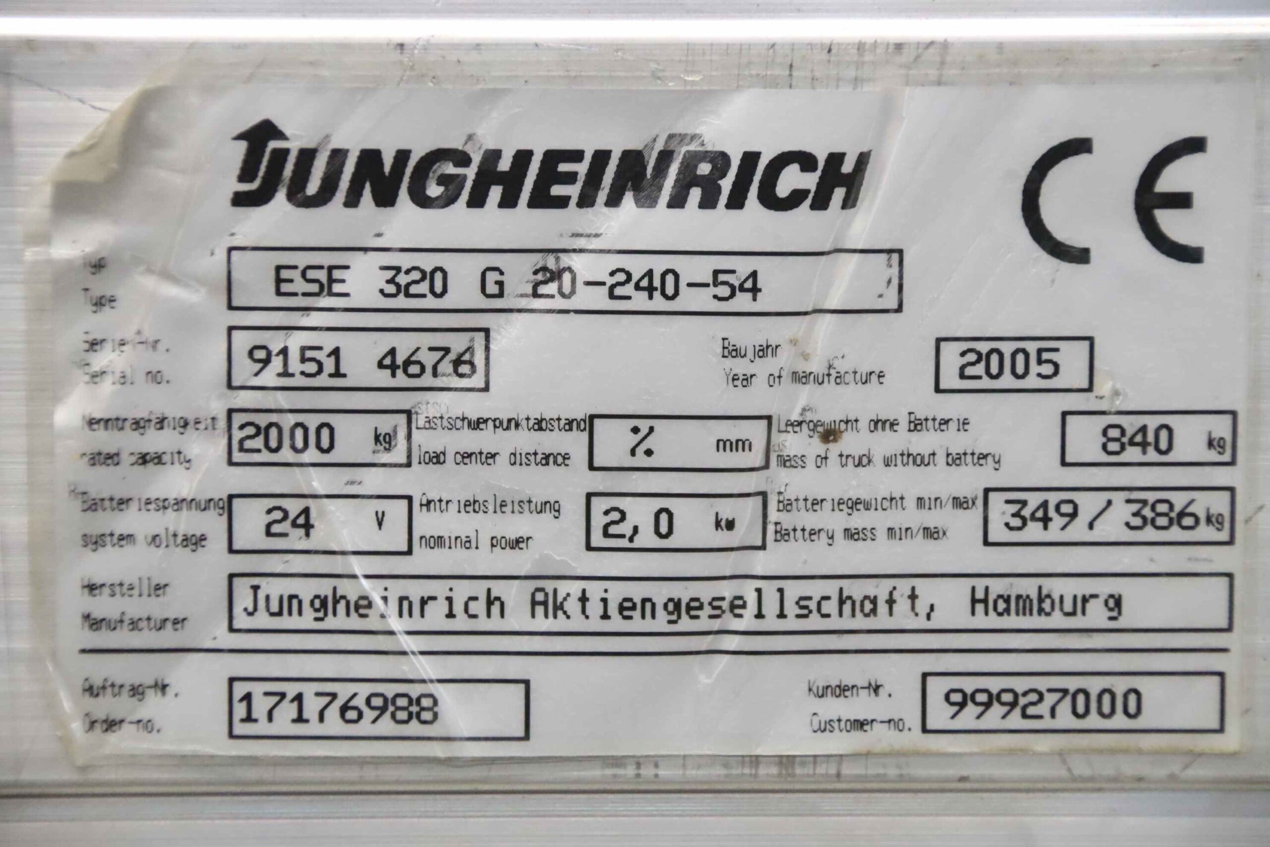Lenkmotor von Engel Jungheinrich - GNM 5460-G18.5-MIR1 ESE 320 – Bild 8