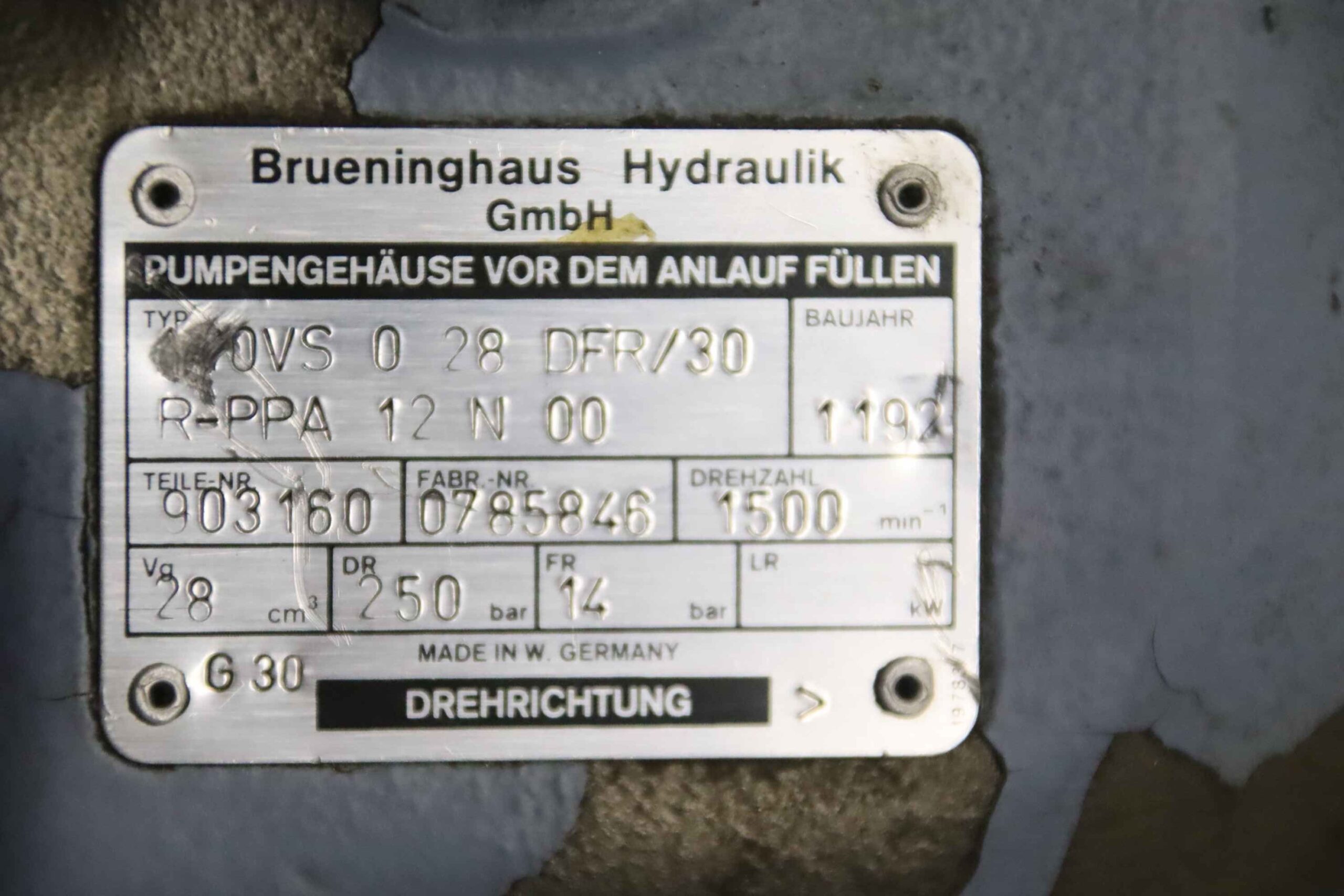 Hydraulikpumpe 3 kW 250 bar von Brueninghaus - OVS 0 28 DFR/30 – Bild 4