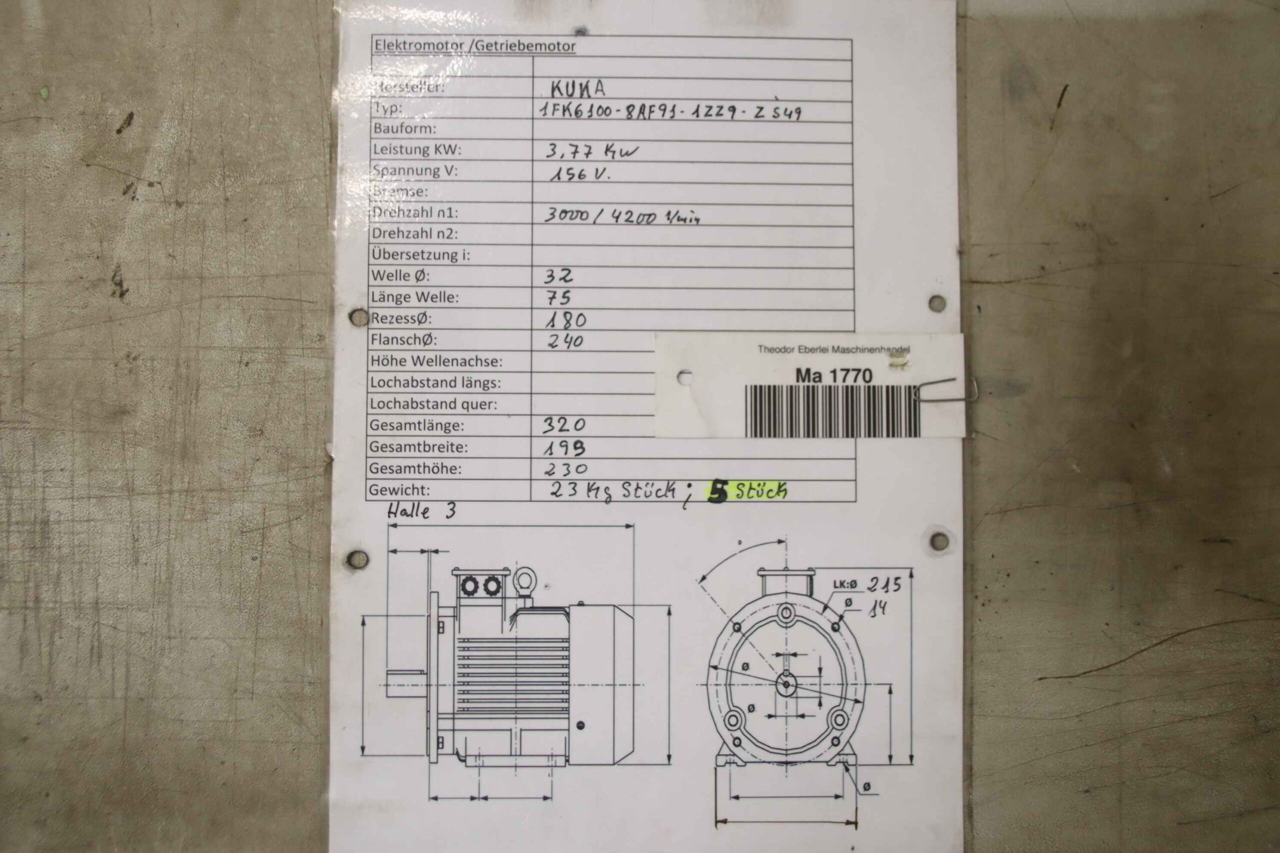 Servomotor von KUKA - 1FK6100-8AF91-1ZZ9-Z S49 – Bild 9