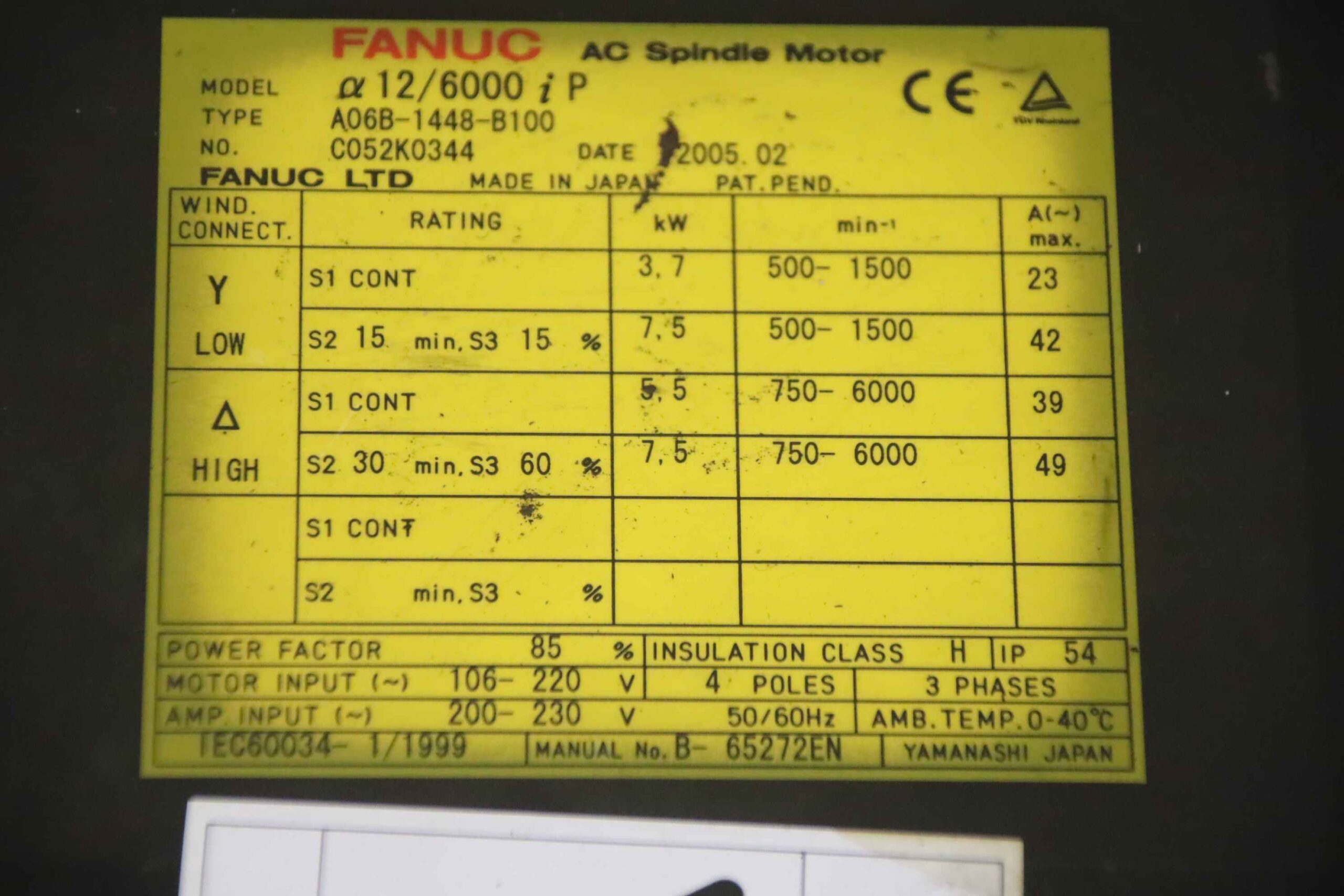 Spindelmotor von Fanuc Santenberg - A06B-1448-B100 GTC S 2 – Bild 4