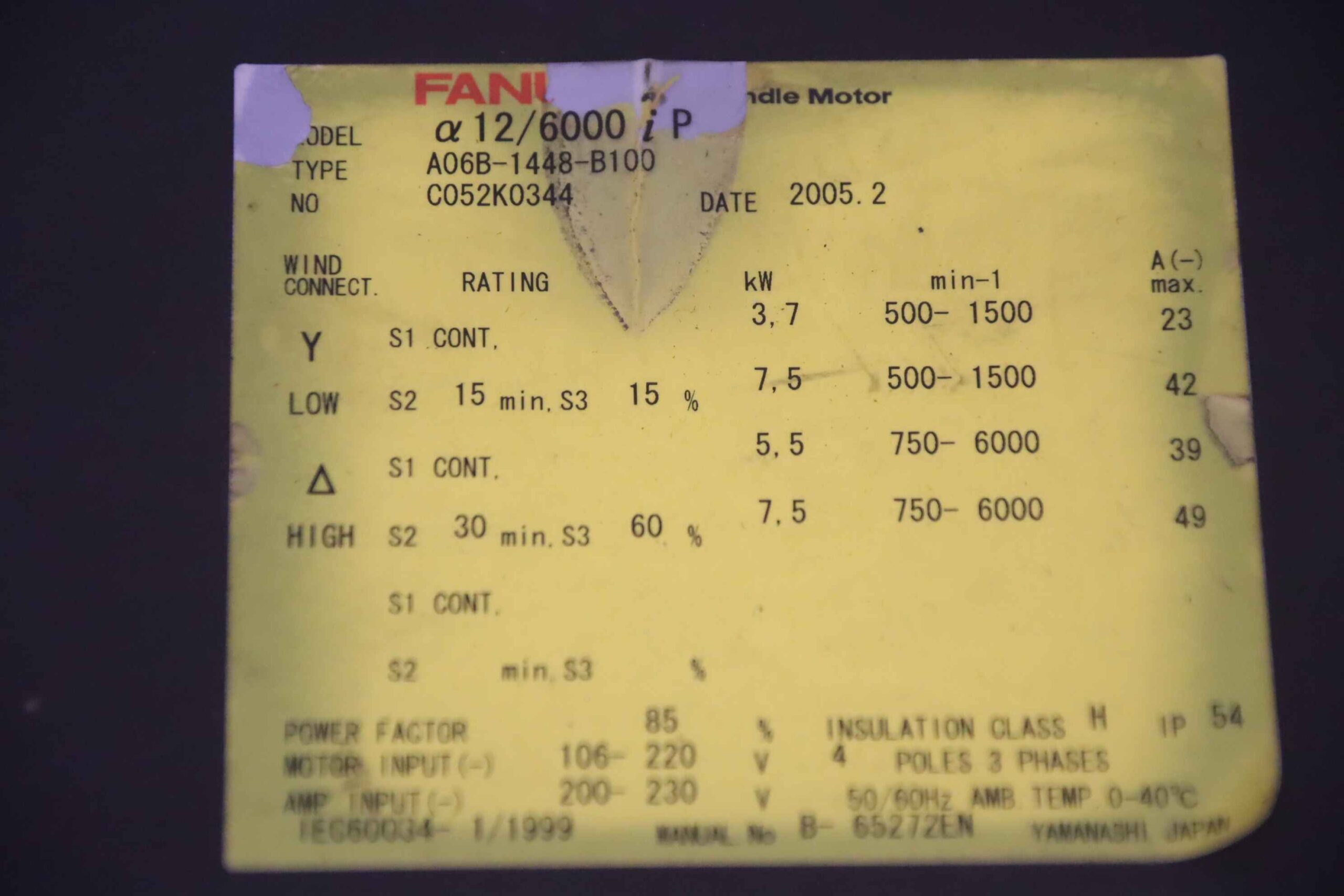 Spindelmotor von Fanuc Santenberg - A06B-1448-B100 GTC S 2 – Bild 5