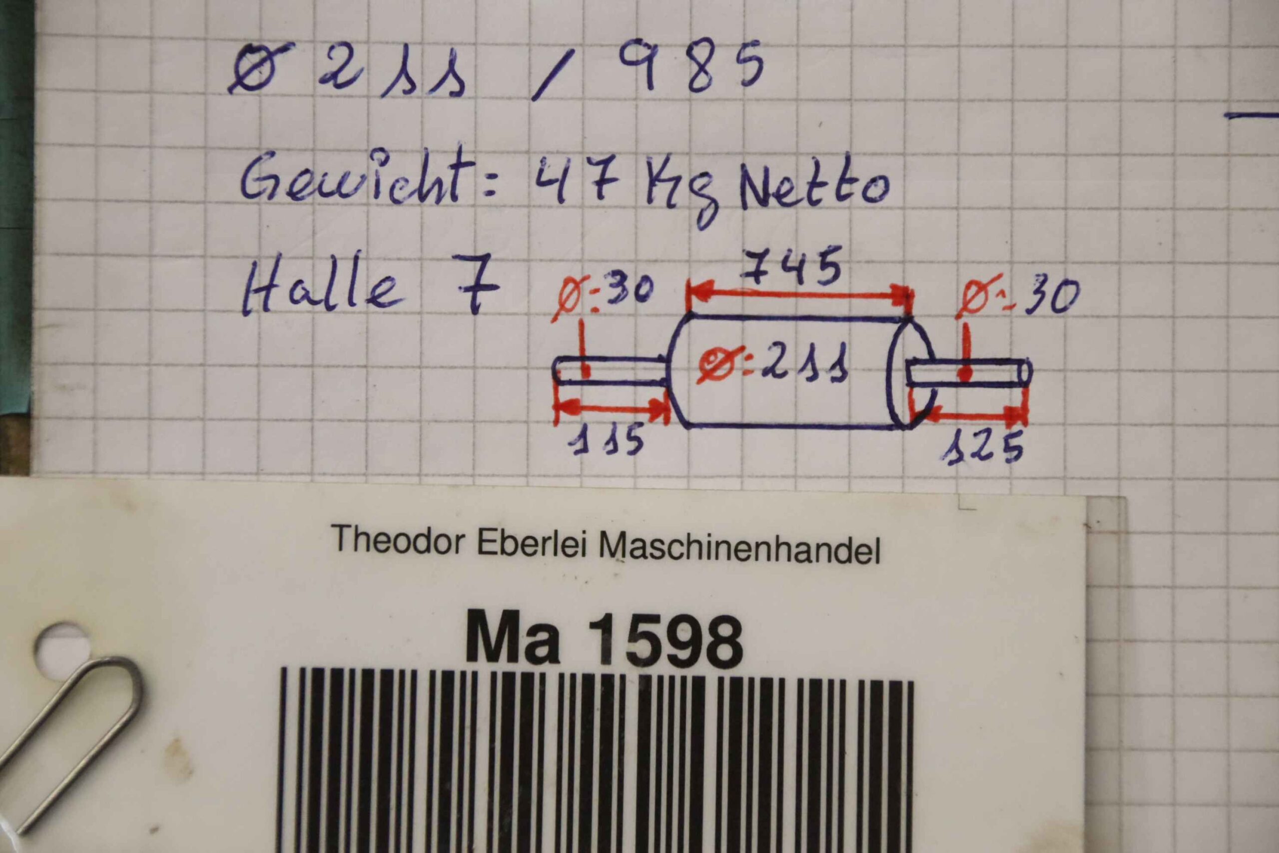 Umlenkrolle Förderband von unbekannt - Ø 211 x 745 mm – Bild 7