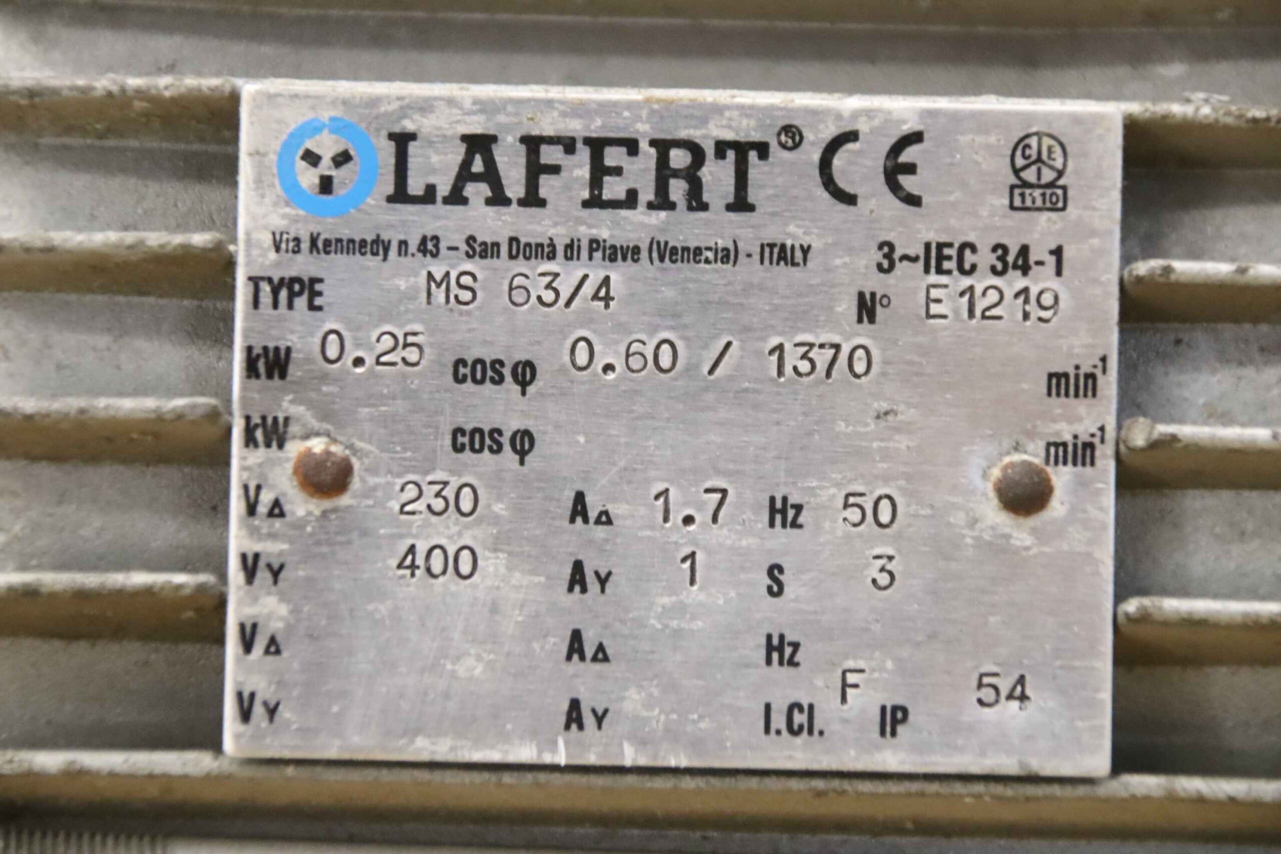 Getriebemotor 0,25 kW 30 U/min von SITI Lafert - MI 60 FP MS 63/4 – Bild 4