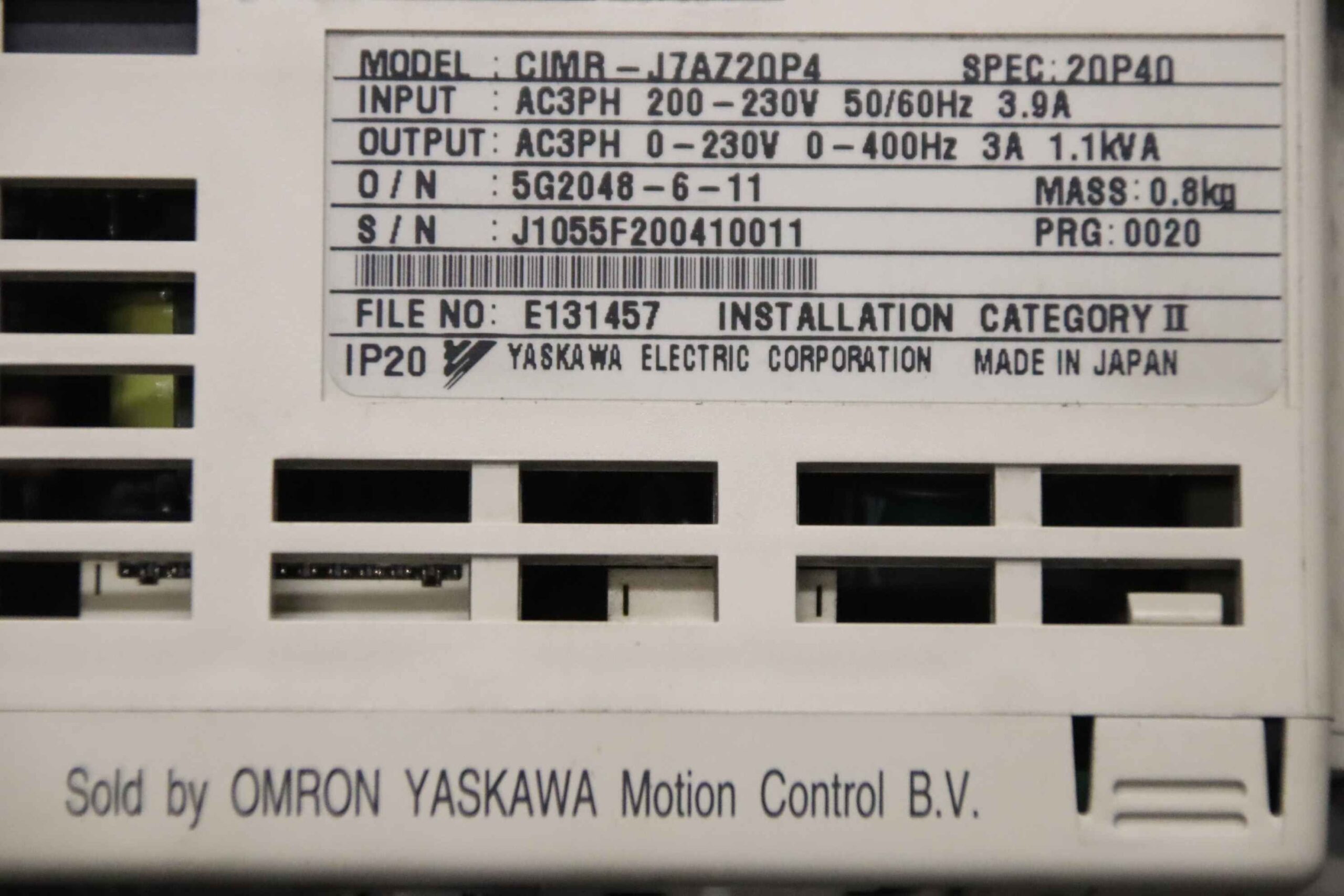 Servoregler von Yaskawa - CIMR-J7AZ20P4 – Bild 6