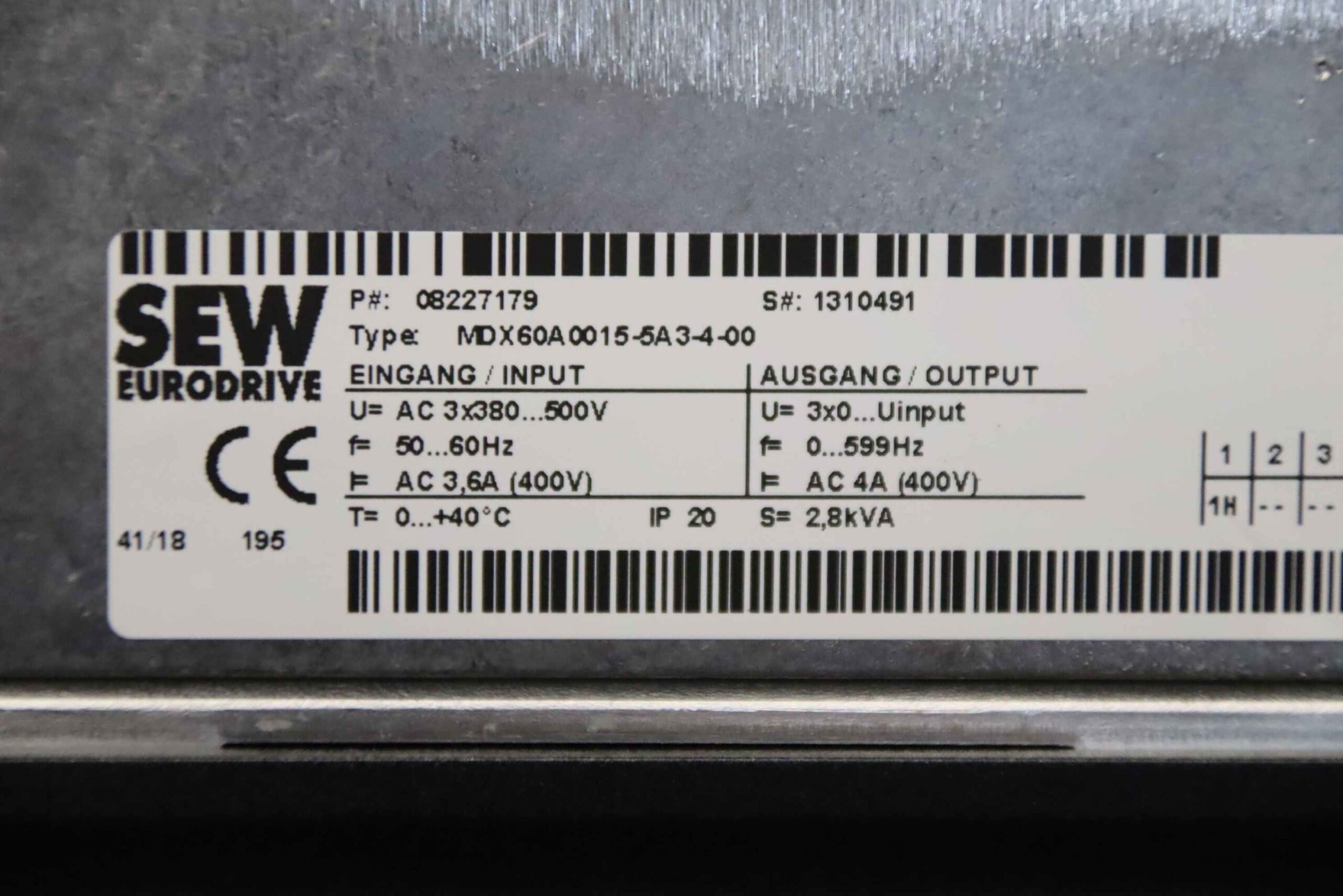 Frequenzumrichter 1,5 kW von SEW Eurodrive - MDX60A0015-5A3-4-00 – Bild 6