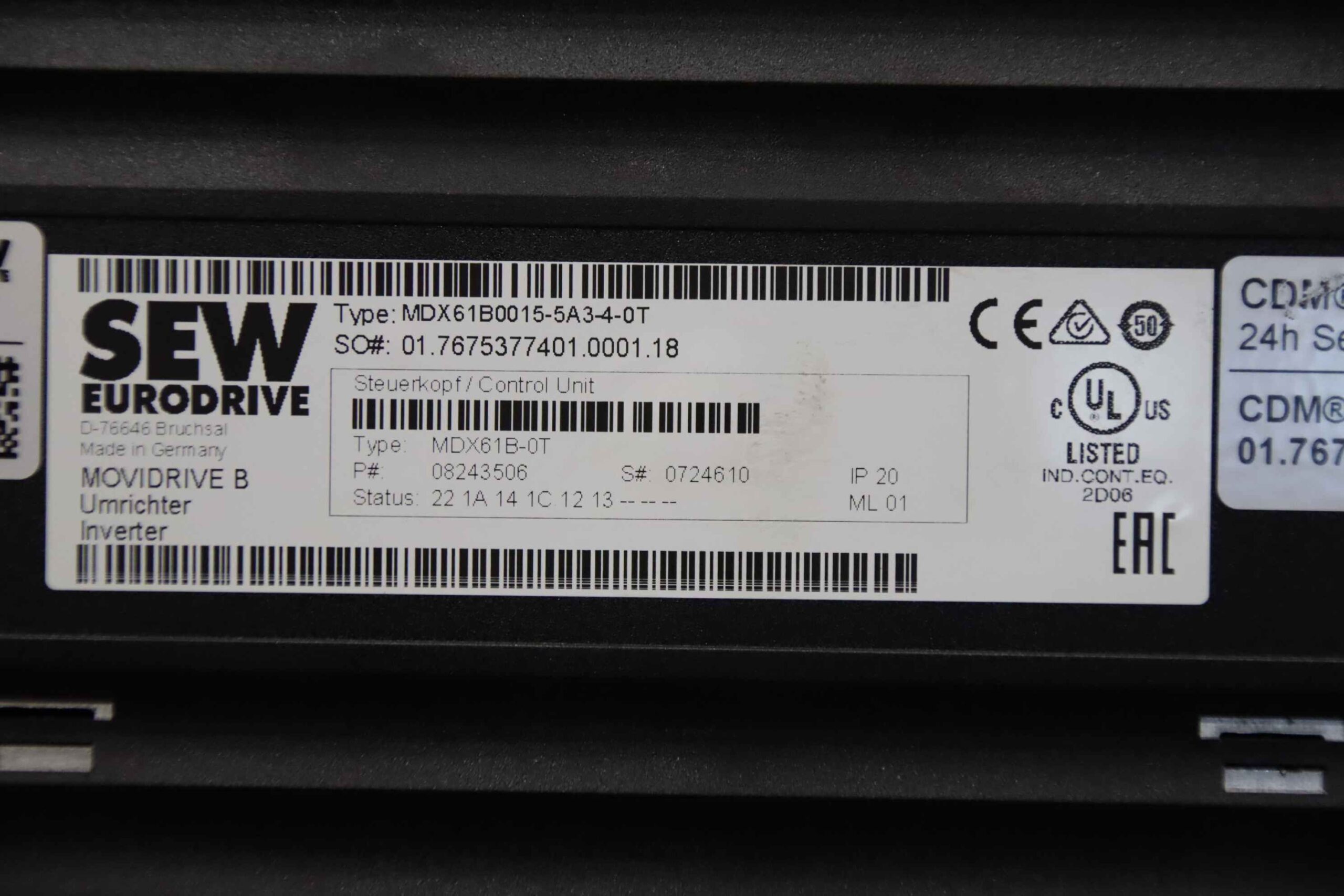 Frequenzumrichter 1,5 kW von SEW Eurodrive - MDX60A0015-5A3-4-00 – Bild 7