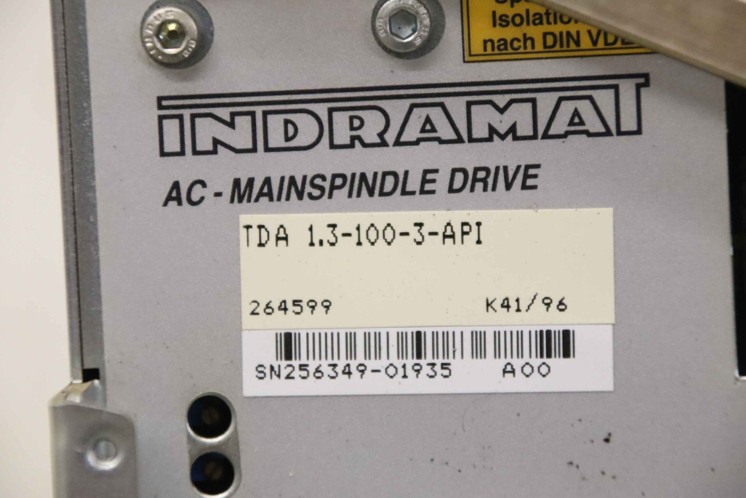 AC-Mainspindle Drive von Indramat DMT - TDA1.3-100-3-API – Bild 6