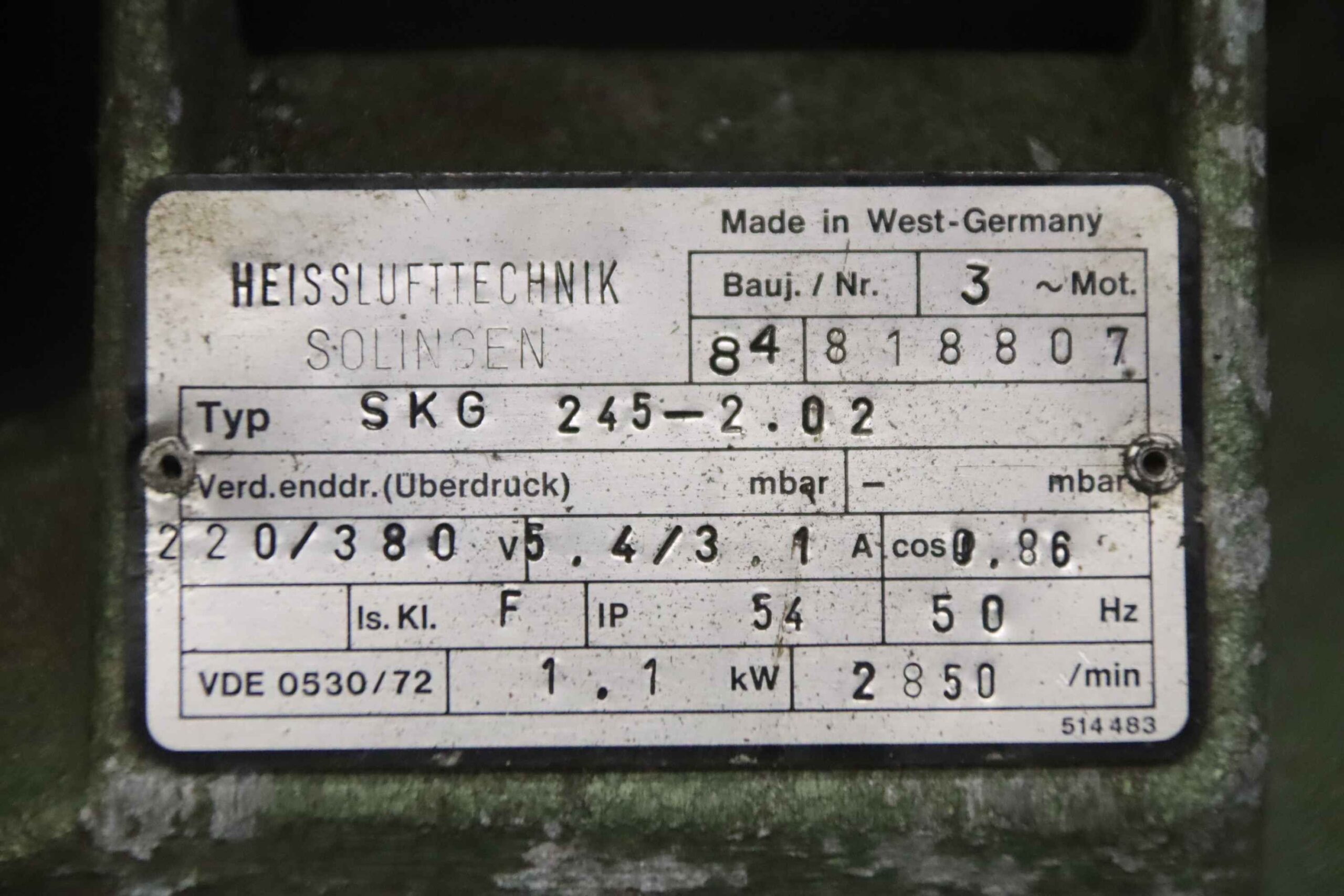 Seitenkanalverdichter 1,1 kW von Rietschle - SKG 245-2. – Bild 5