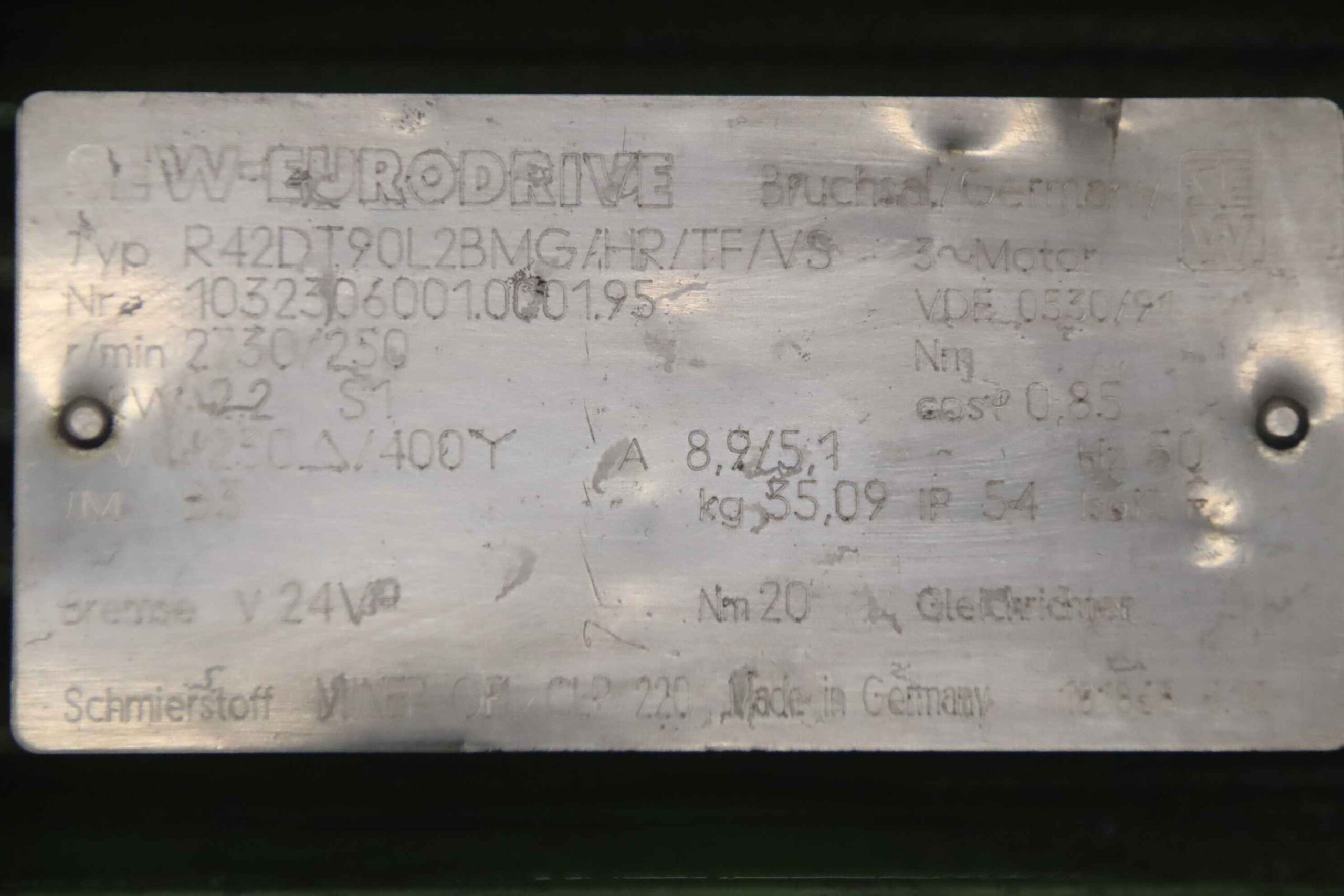 Getriebemotor 2,2 kW 250 U/min von SEW-Eurodrive - R42 DT90L2BMG/HR/TF/VS – Bild 4