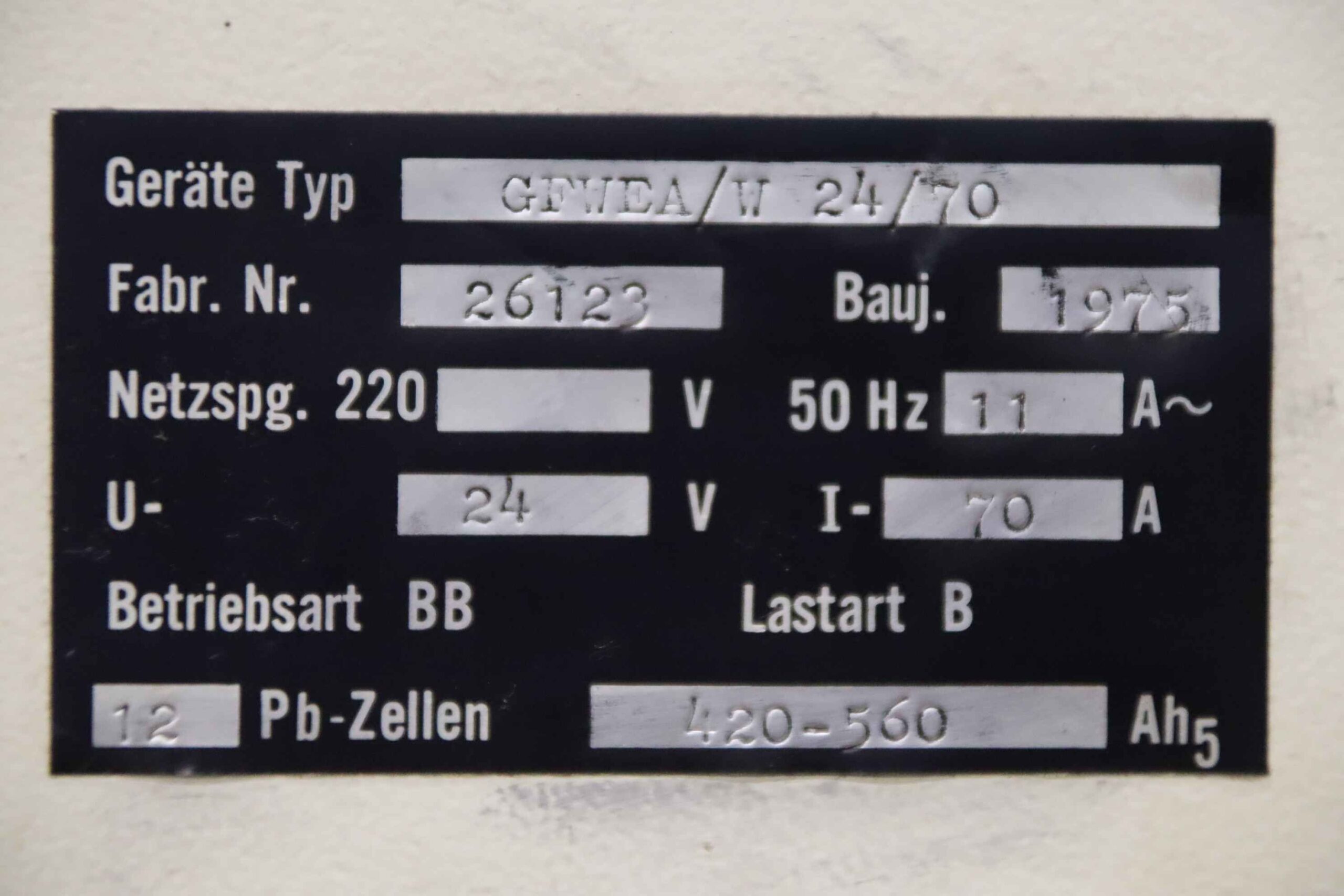 Ladegerät für Stapler 24 V/70 A von unbekannt - GFWEA/W 24/70 – Bild 4