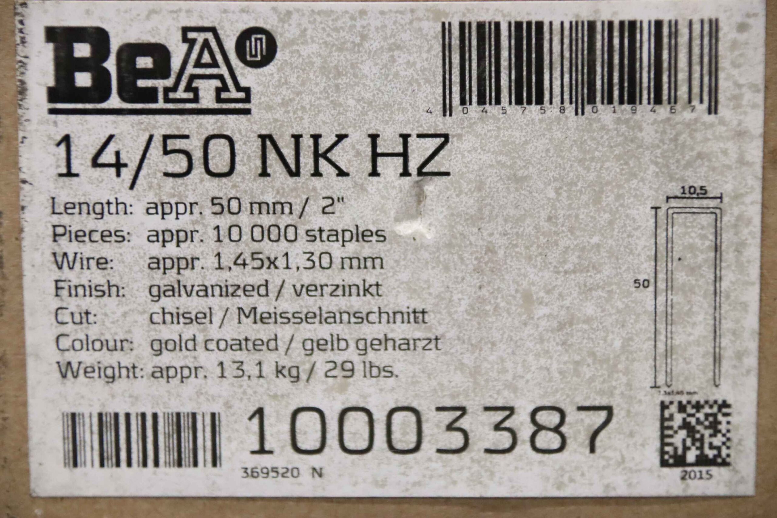 Heftklammern 10000 Stück von BeA - 14/50 NK HZ 50 mm – Bild 5