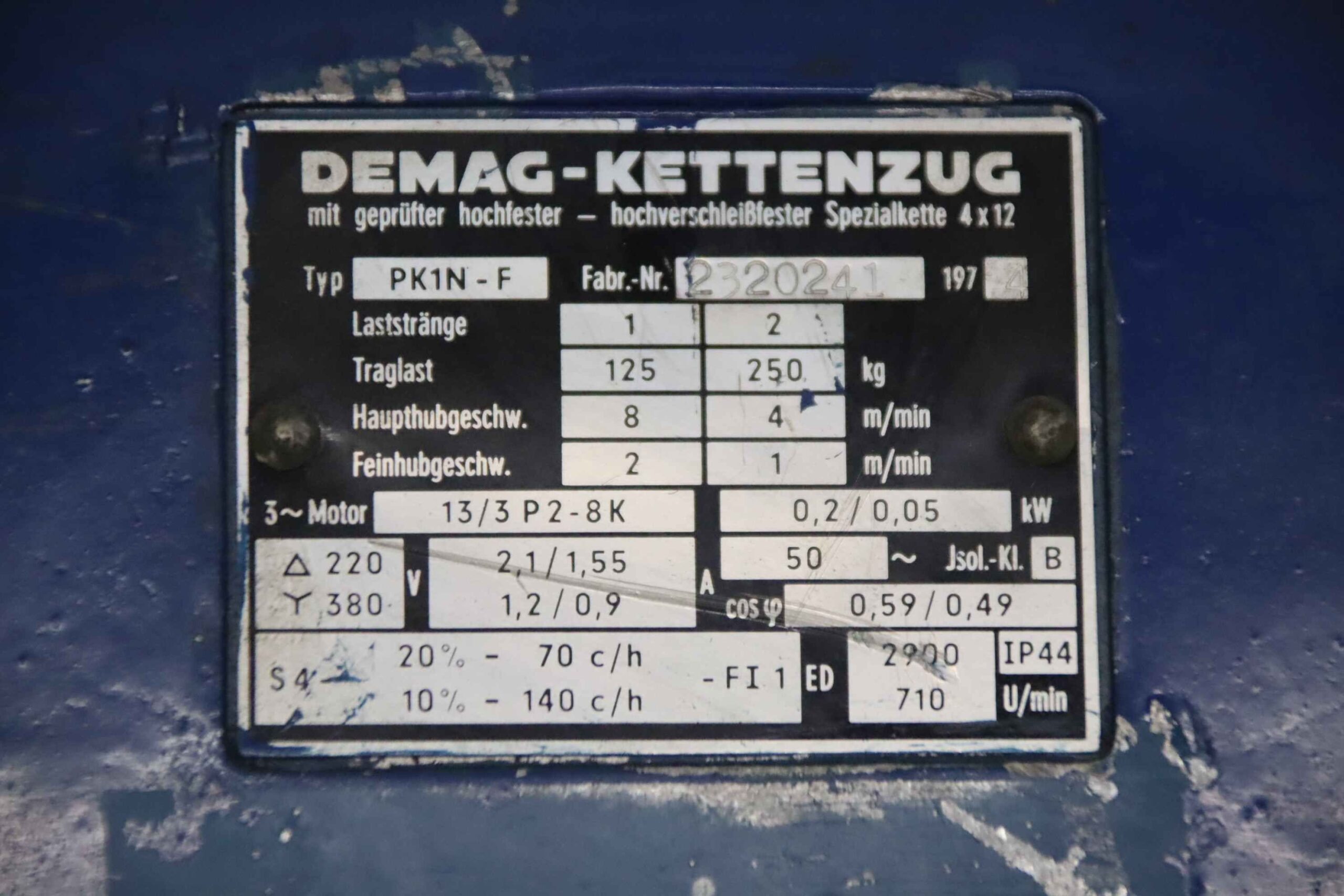 Kettenzug mit Fahrwerk 250 kg von Demag - PK1N – Bild 4