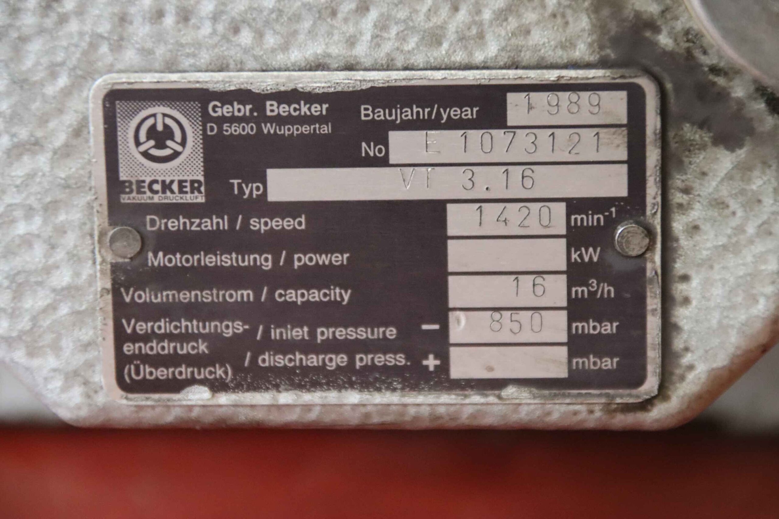 Vakuumpumpe 16 m³/h von Becker - VT 3.16 – Bild 4