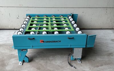 Rollenbahn angetrieben mit Dreheinheit von Grenzebach - RFS 1250 x 1500 mm