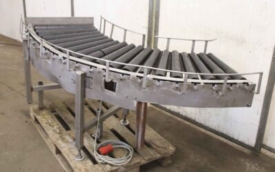 Kurvenrollenbahn Edelstahl von Schmid - 15 m/min Förderbreite 500 mm