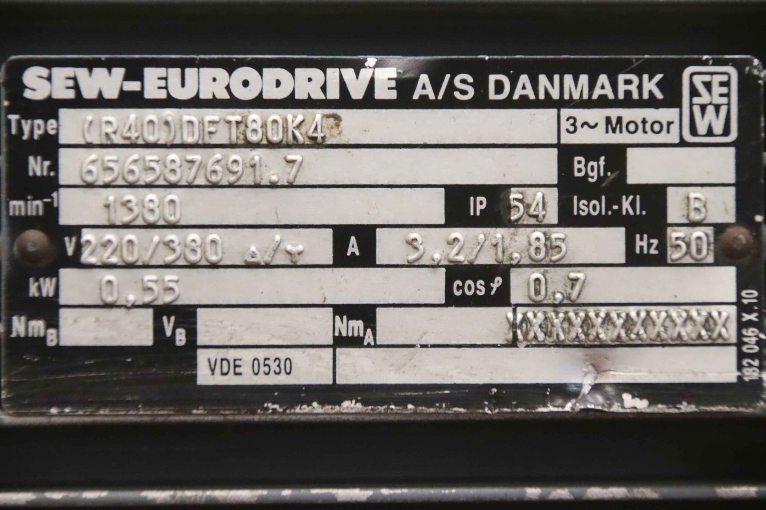 Getriebemotor 0,75 kW 299 U/min von SEW-Eurodrive - R40A (R40)DFT80K4 – Bild 5