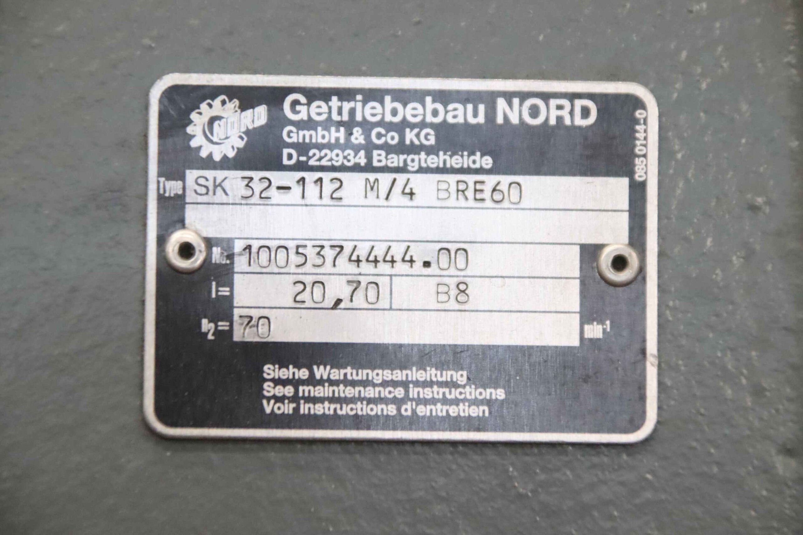 Getriebemotor 4 kW 70 U/min von Nord - SK 32-112 M/4 BRE60 – Bild 5