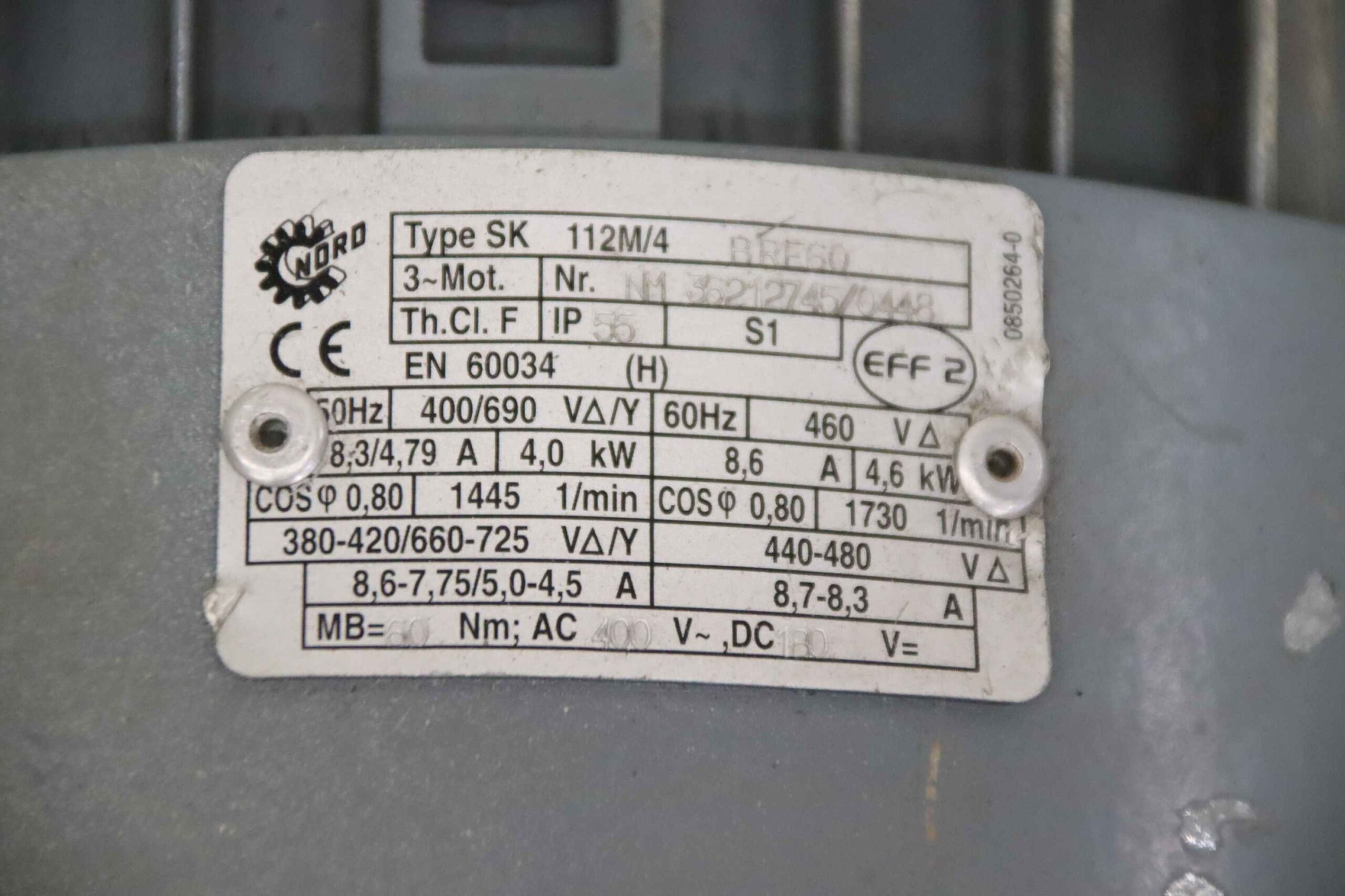 Getriebemotor 4 kW 70 U/min von Nord - SK 32-112 M/4 BRE60 – Bild 7