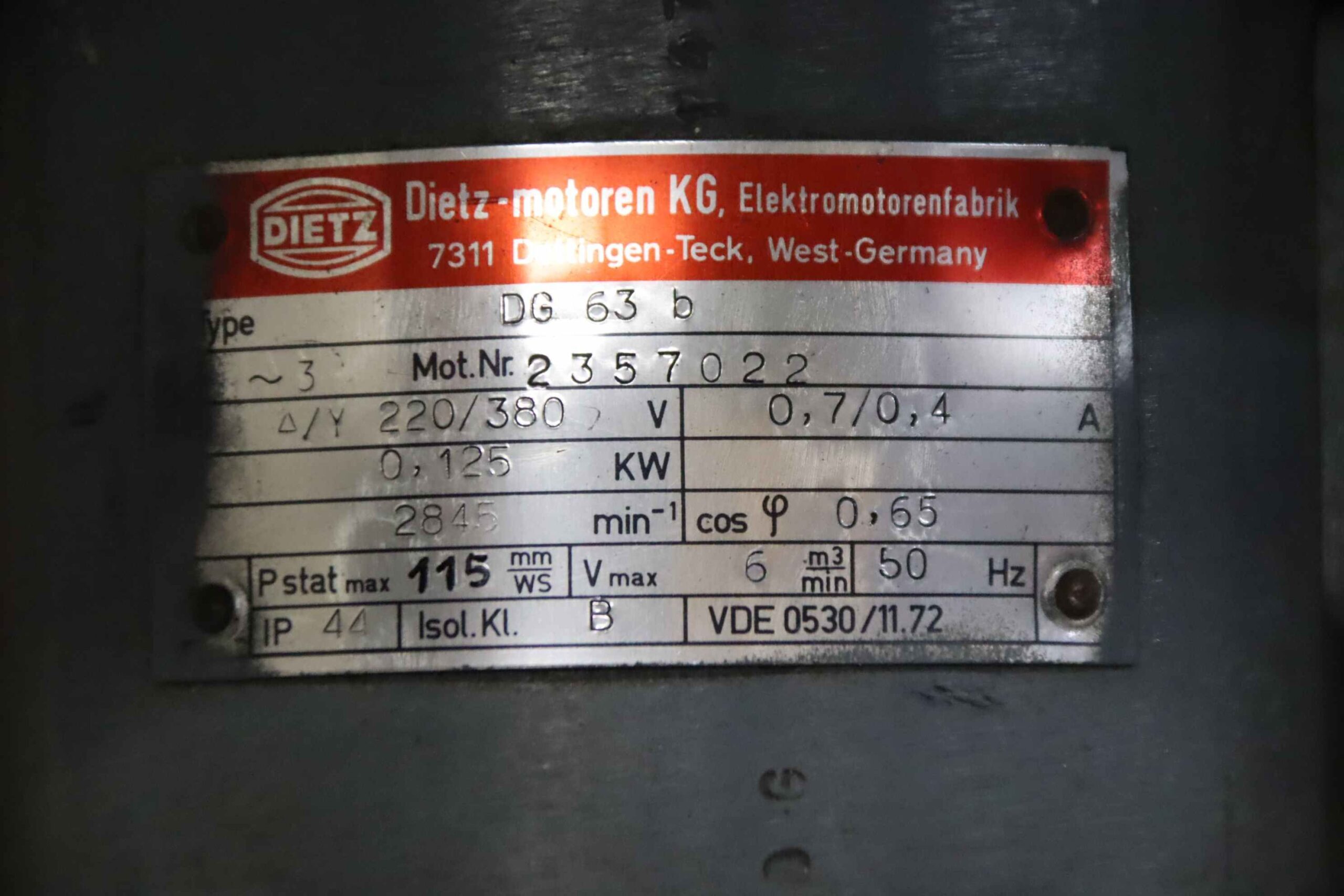 Staubabsauggebläse 0,125 kW von Dietz - DG 63 b Lüfter Ø 250 x 40 mm – Bild 6