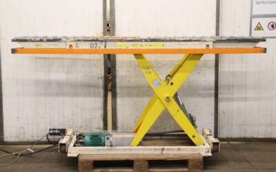 Scherenhubtisch mit Rollenbahn von unbekannt - Traglast 1000 kg 2400 x 760 mm