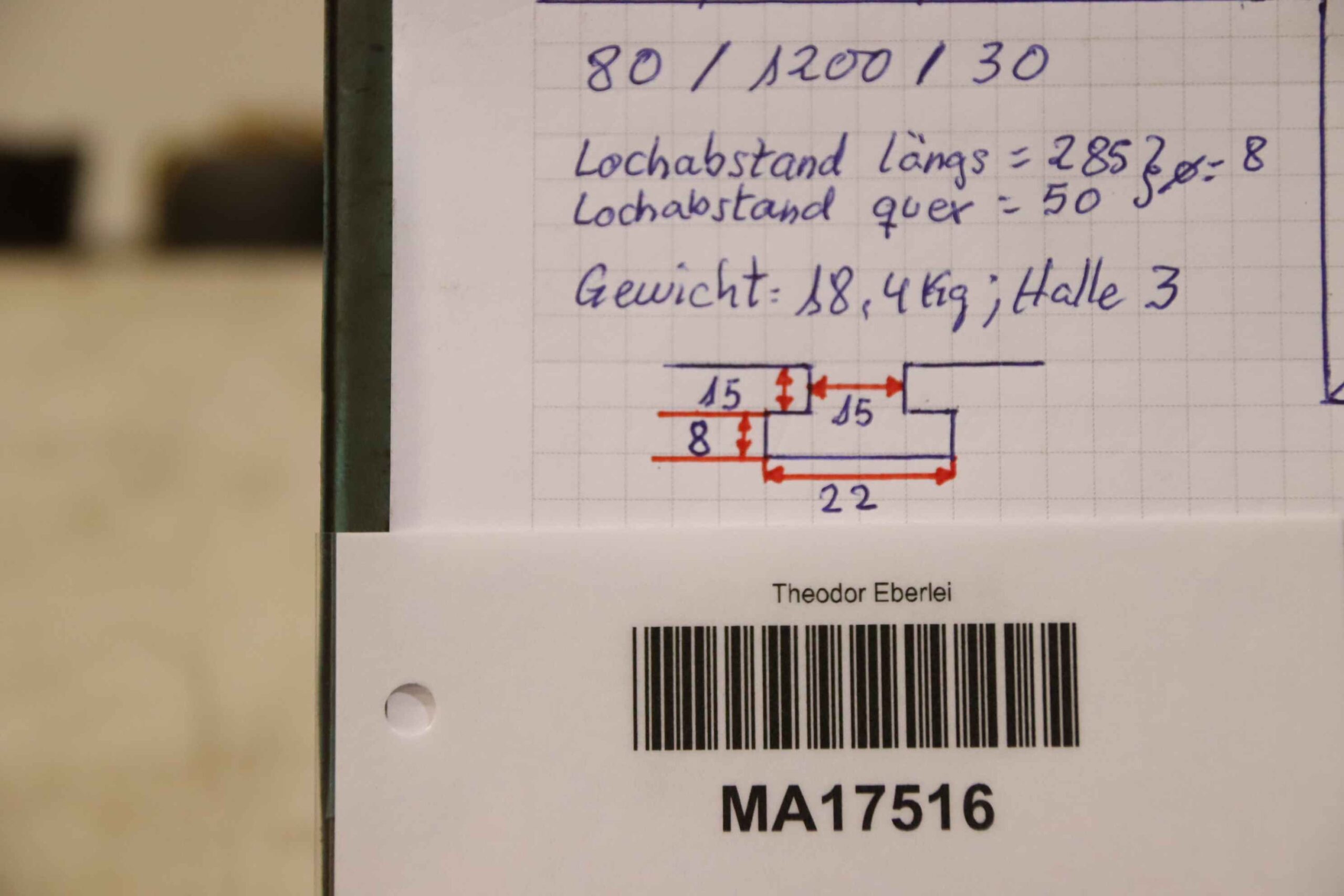 Führungsschiene von unbekannt - 1200/80/H30 mm – Bild 6