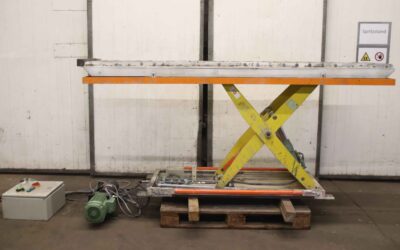 Alternative view of Scherenhubtisch mit Rollenbahn von unbekannt - Traglast 1000 kg  2420 x 710 mm