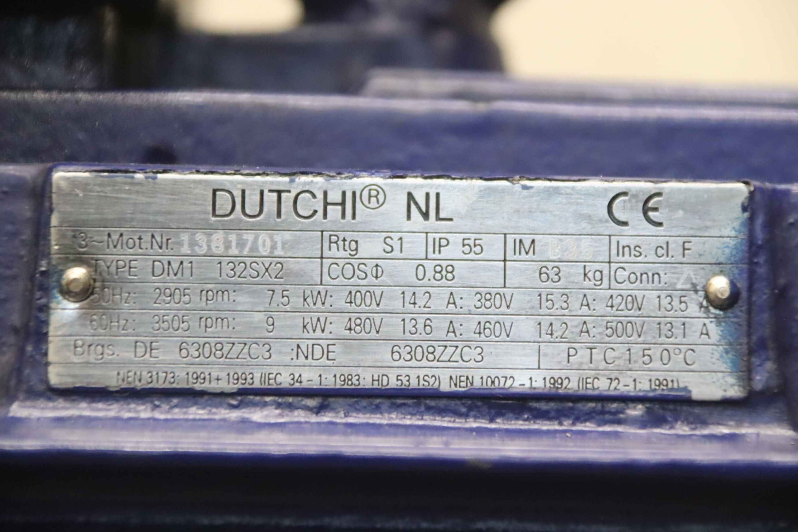 Elektromotor 7,5 kW 2905 U/min von Dutchi - DM1 132SX2 – Bild 4