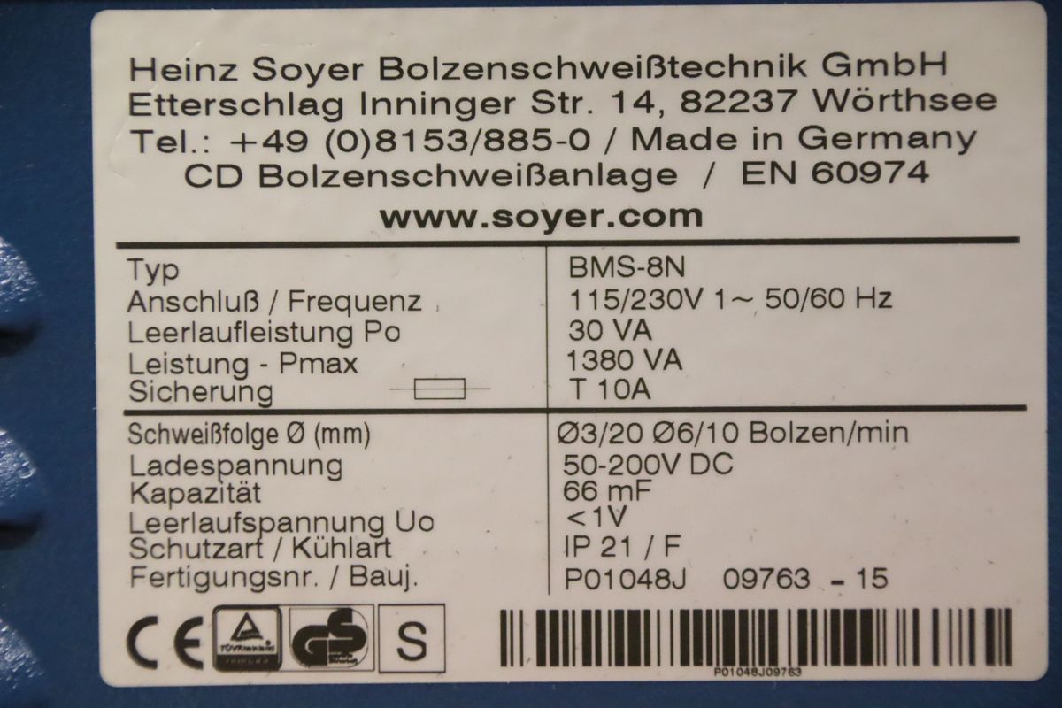 Bolzenschweißgerät von Soyer** - BMS-8N – Bild 5