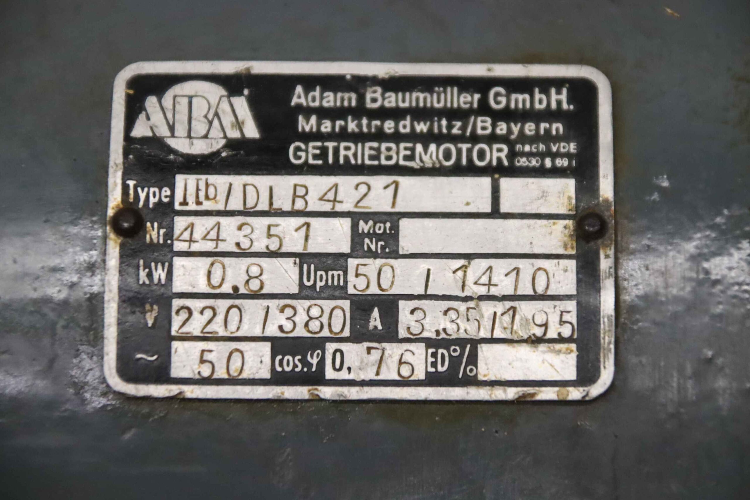 Getriebemotor 0,8 kW 50 U/min von ABM Baumüller - IIb / DLB 421 – Bild 3