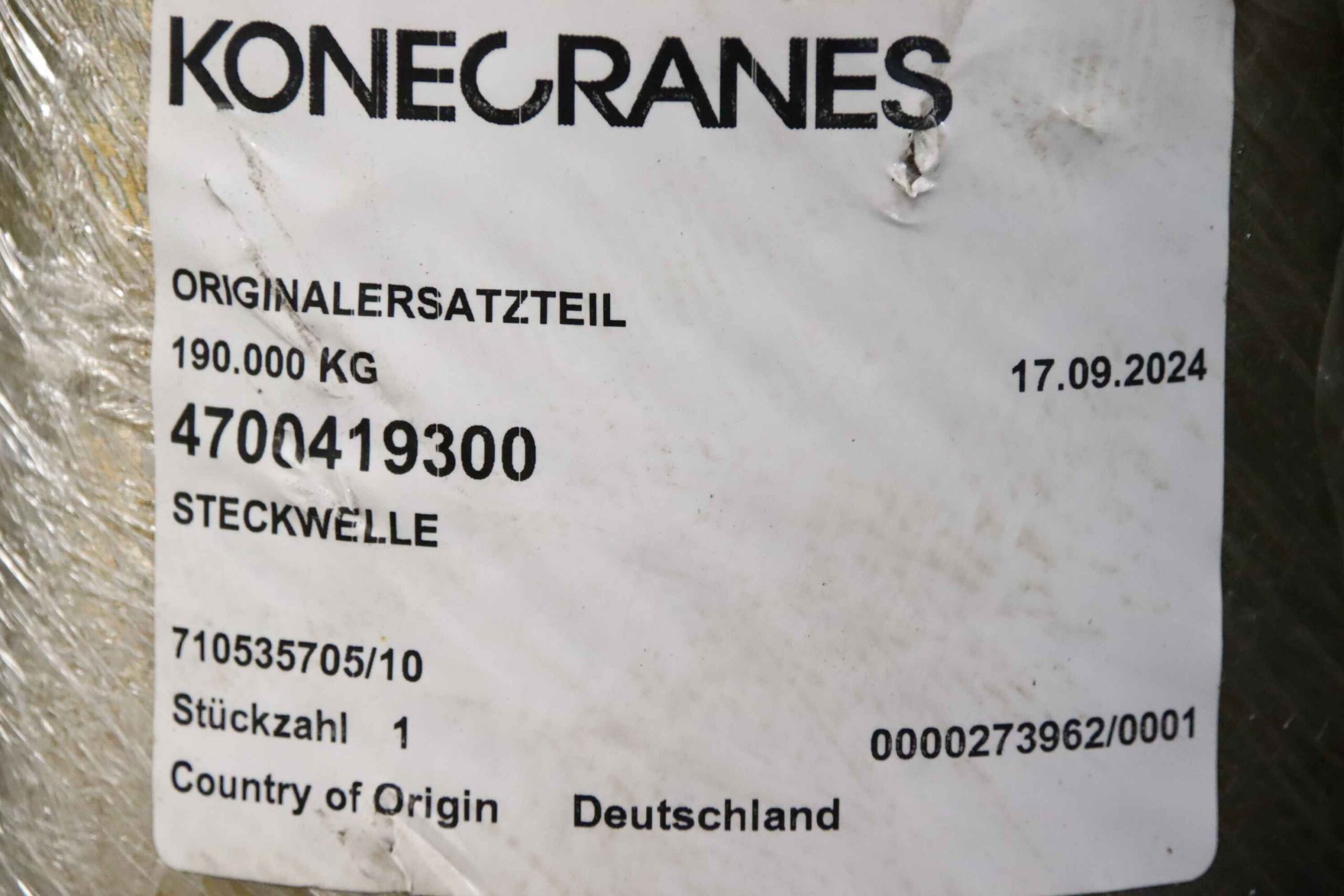 Steckwelle Getriebesteckwelle für Kranfahrwerk von Konecranes - 4700419300 Ø 160 x 600 mm – Bild 5