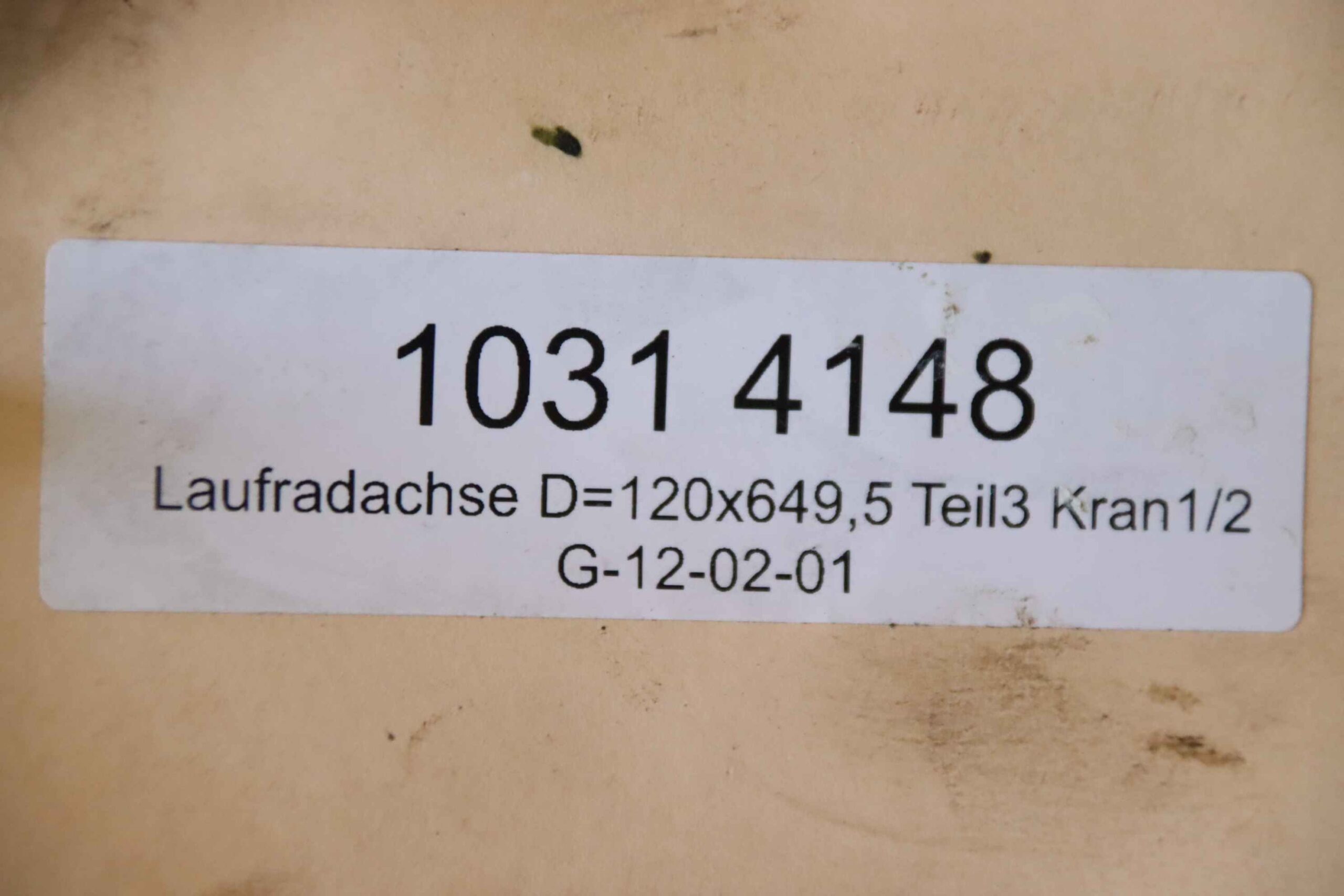 Laufradachse für Kranfahrwerk von unbekannt - D=120x649,5 – Bild 6