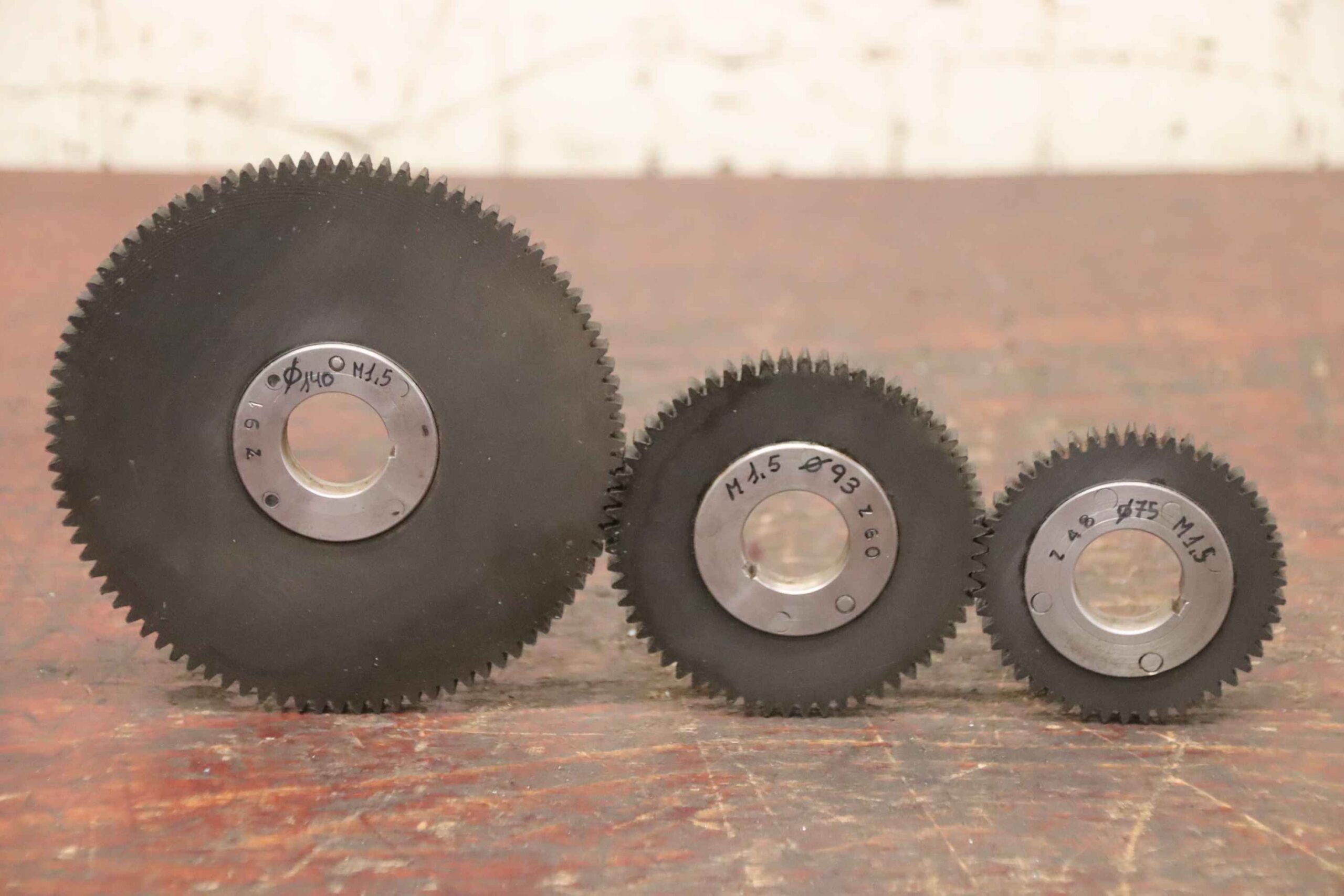 Teilkopf Zahnräder 3 Stück von unbekannt - Modul 1,5 91/60/48 Zähne – Bild 3