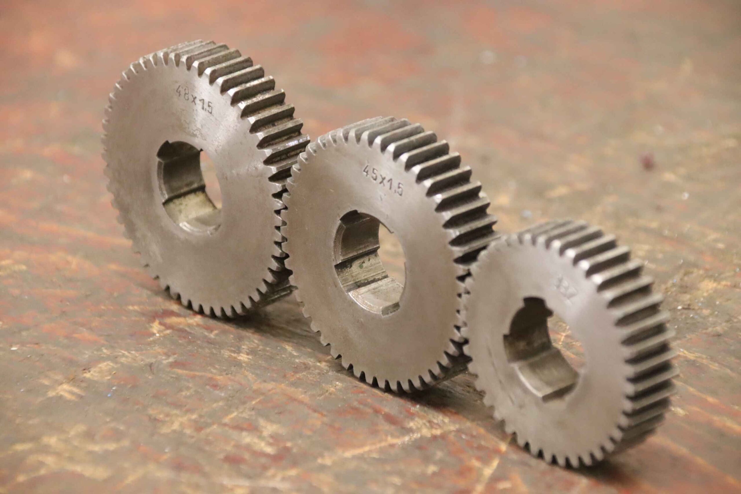 Teilkopf Zahnräder 3 Stück von unbekannt - Modul 1,5 48/45/38 Zähne