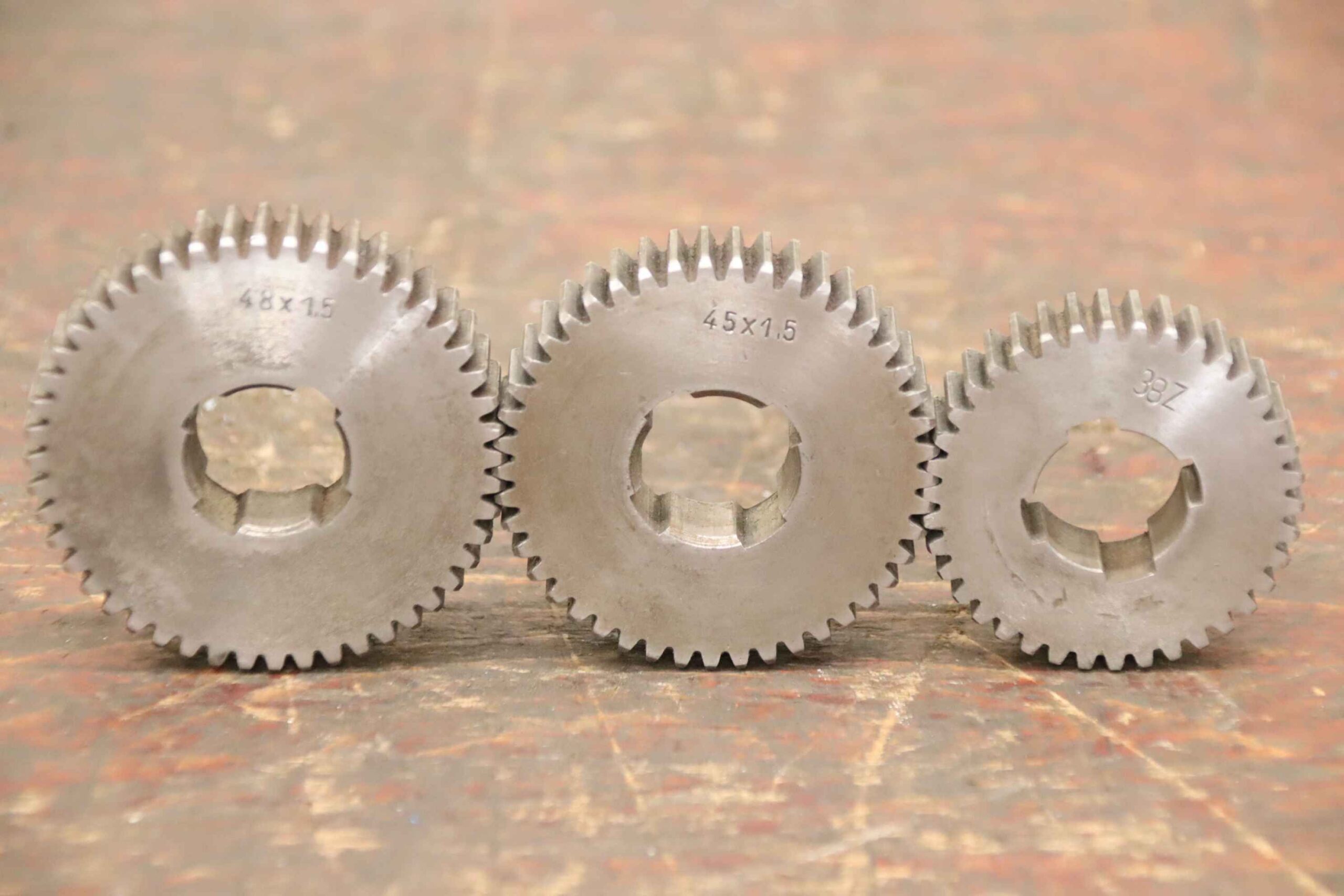 Teilkopf Zahnräder 3 Stück von unbekannt - Modul 1,5 48/45/38 Zähne – Bild 3
