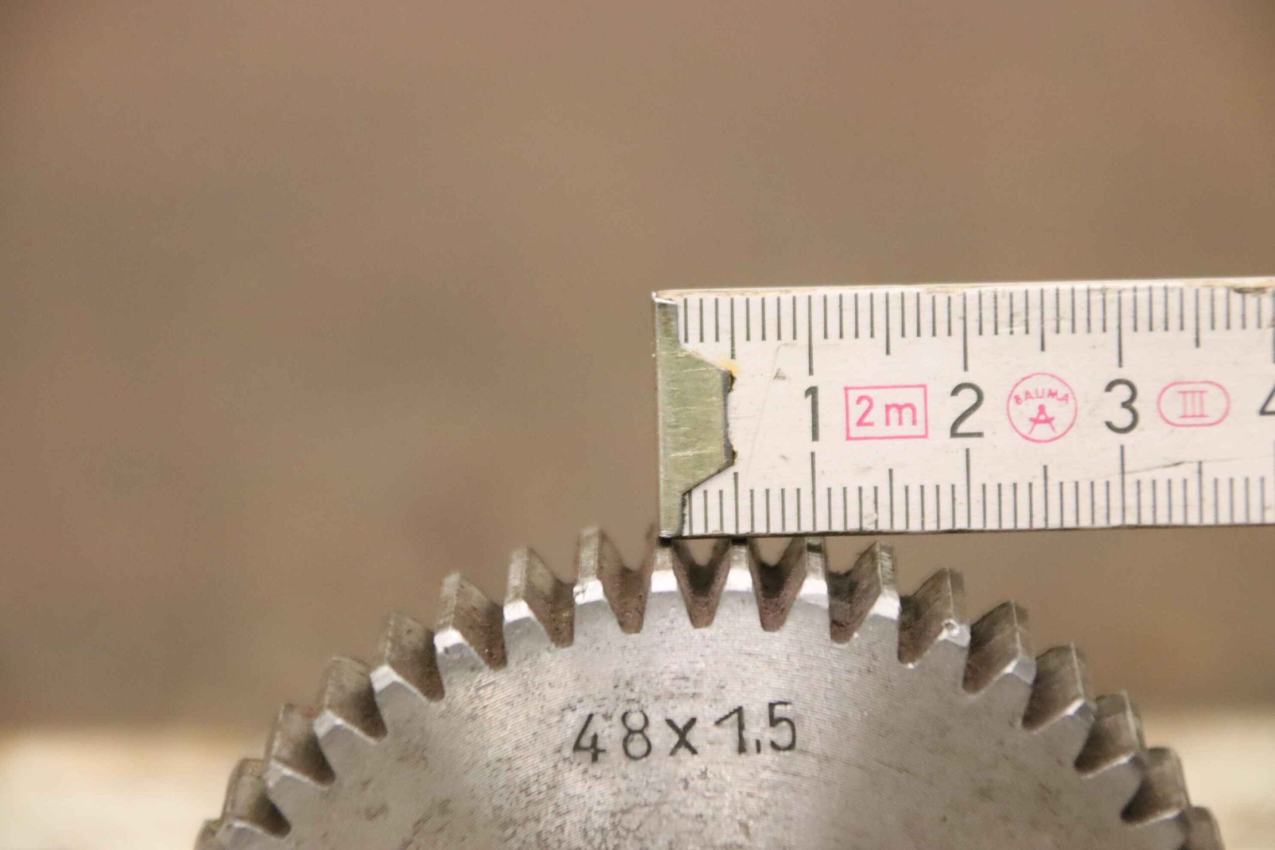 Teilkopf Zahnräder 3 Stück von unbekannt - Modul 1,5 48/45/38 Zähne – Bild 6