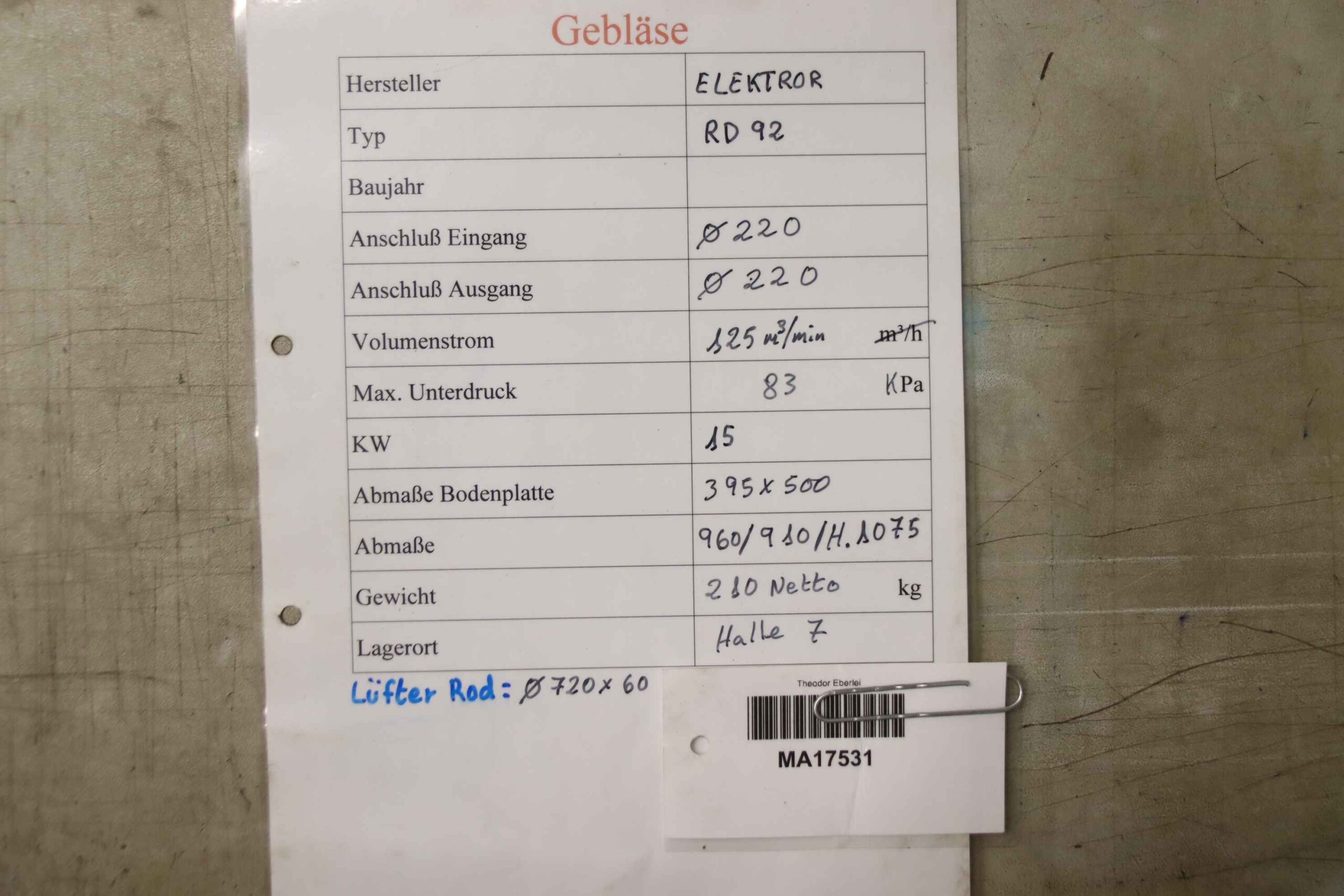 Druckgebläse 15 kW von Elektror - RD 92 – Bild 9