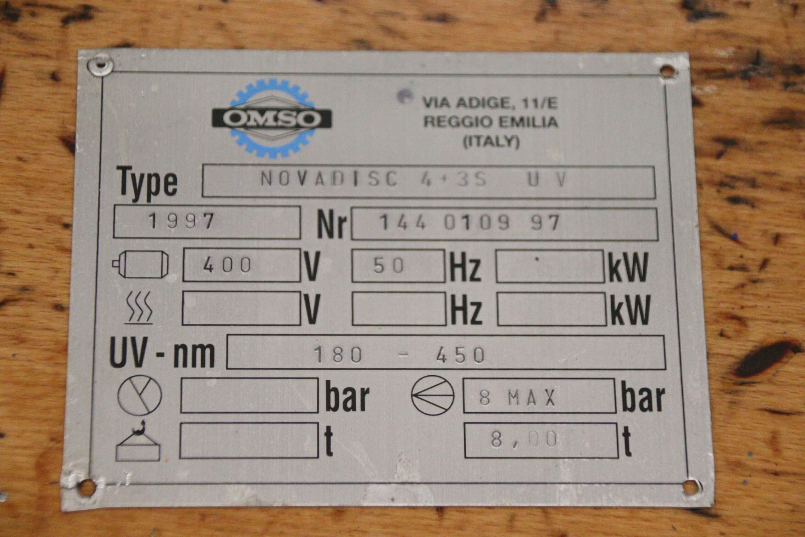 Bedienteil Operator Panel von Basler OMSO - Novadisc 4+3S UV – Bild 7