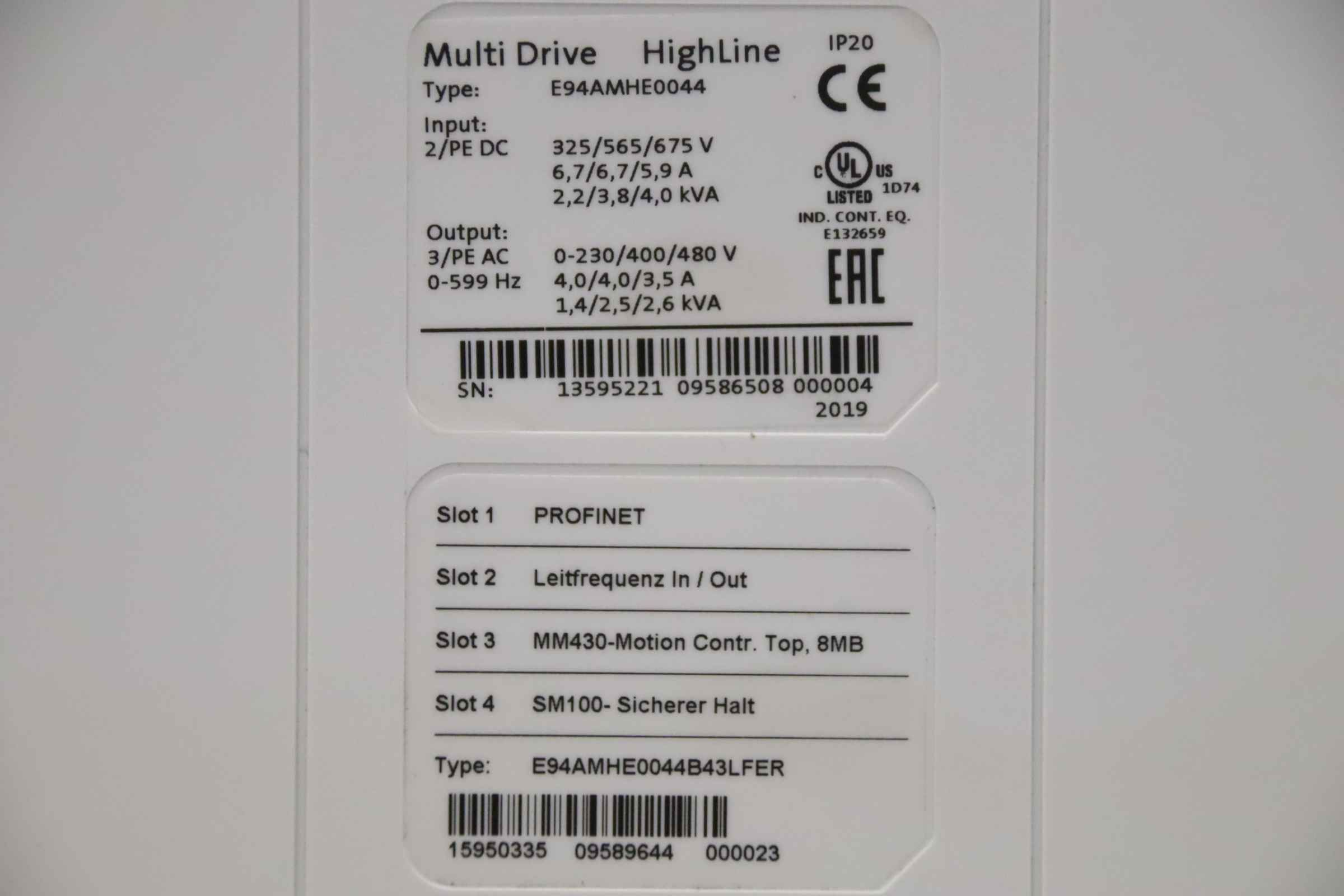 Multi Drive Servoumrichter von Lenze - L-force E94AMHE0044 – Bild 4
