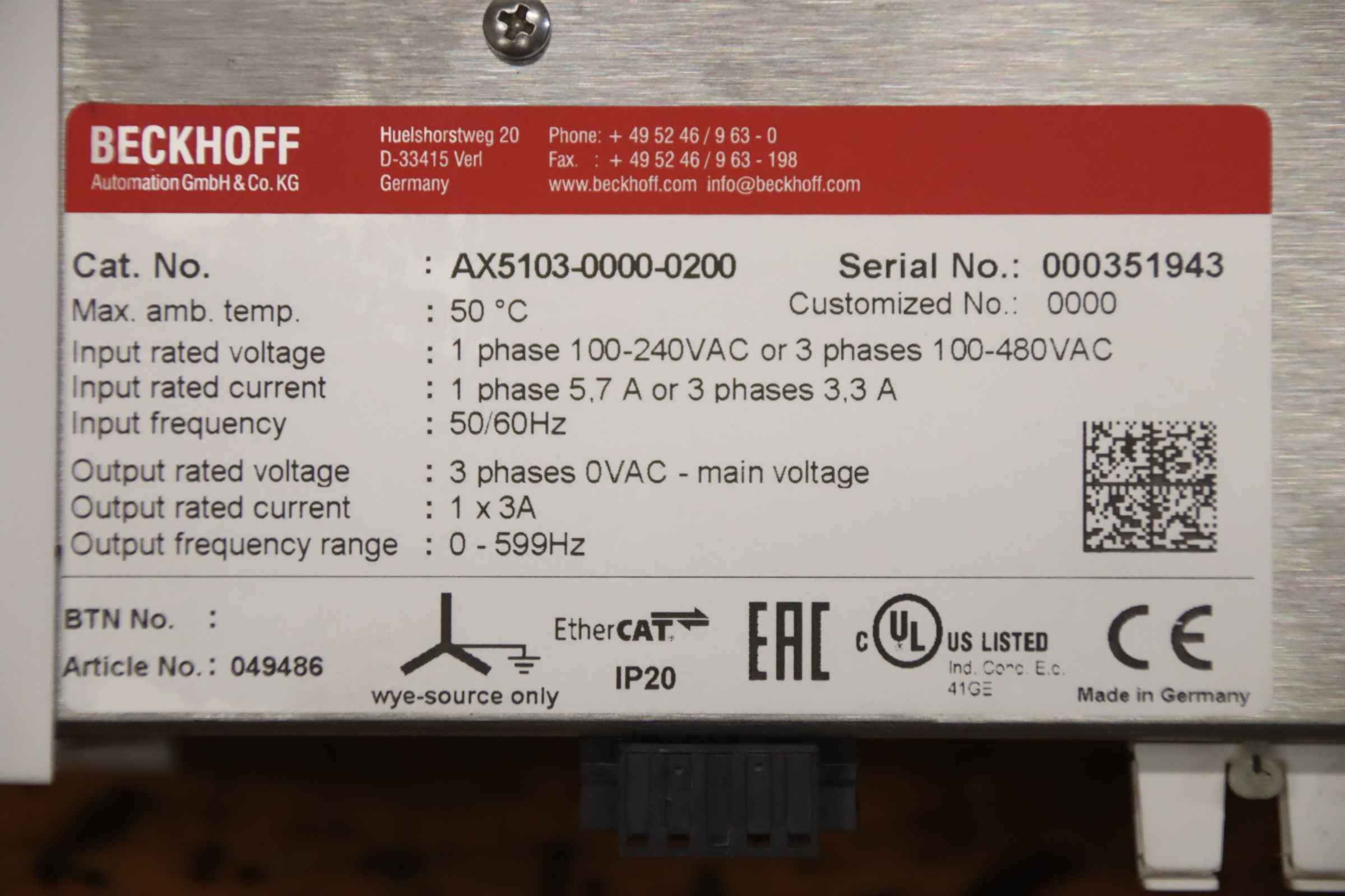 Servoverstärker von Beckhoff - AX5103-0000-0200 – Bild 4