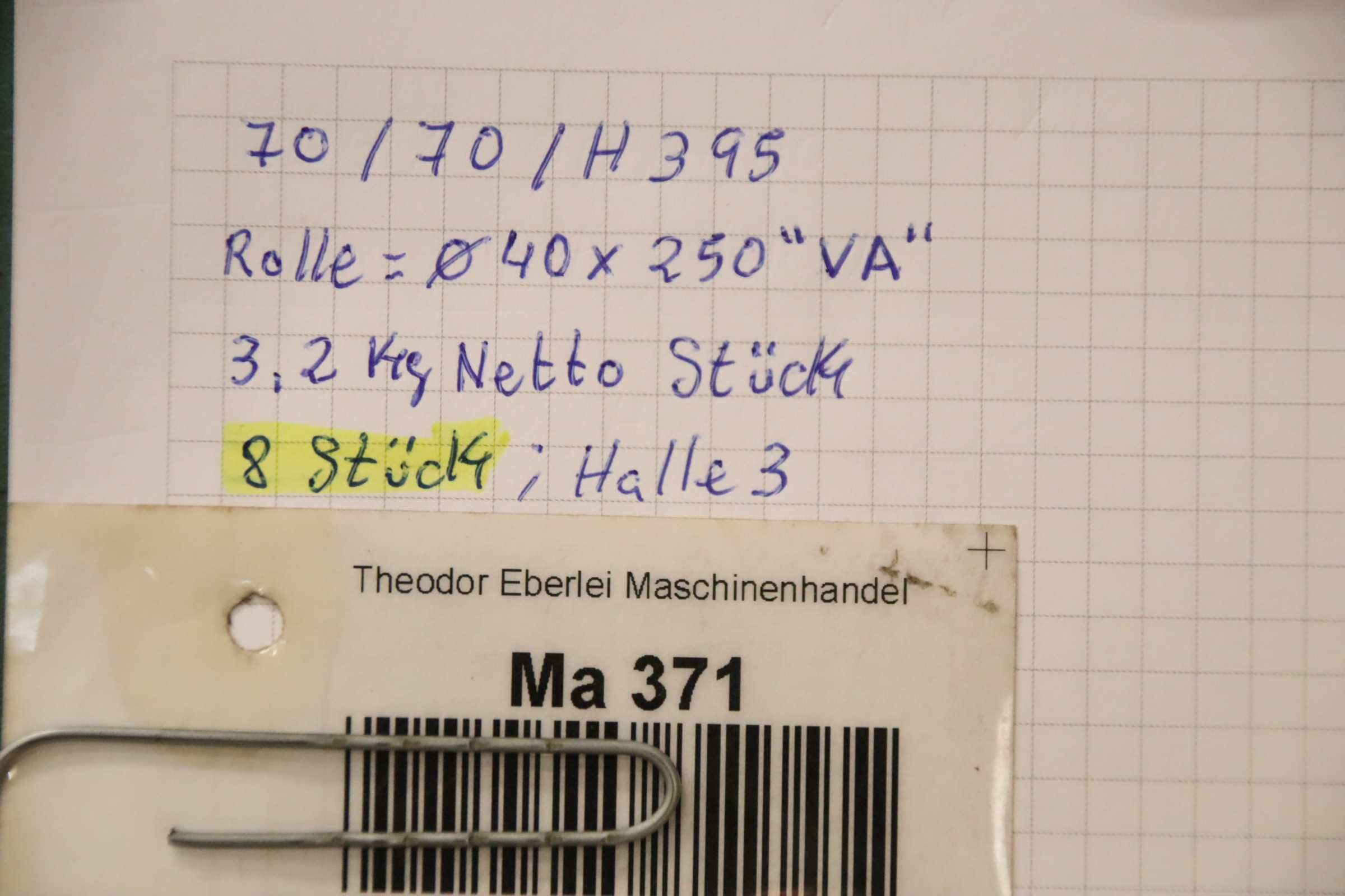 Förderbandrollen Transportrollen von unbekannt - Ø 40 x 250 mm Edelstahl – Bild 7