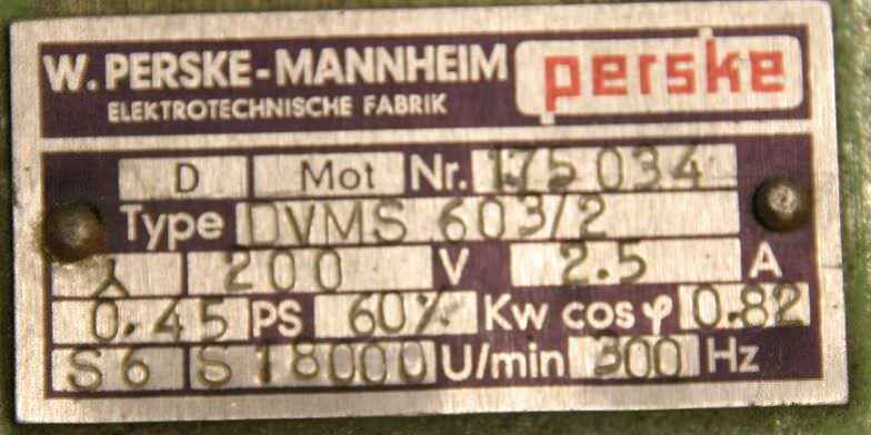 Fräsmotor für Kantenbearbeitungsmaschinen von Perske - DVMS 603/2 – Bild 3