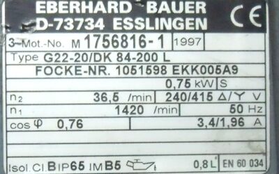 Getriebemotor 0,75 kW 36,5 U/min von BAUER - G22-20/DK 84-200L – Bild 3