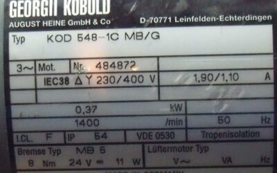 Getriebemotor 0,37 kW 61 U/min von KOBOLD - KOD 548-1C MB/G – Bild 3