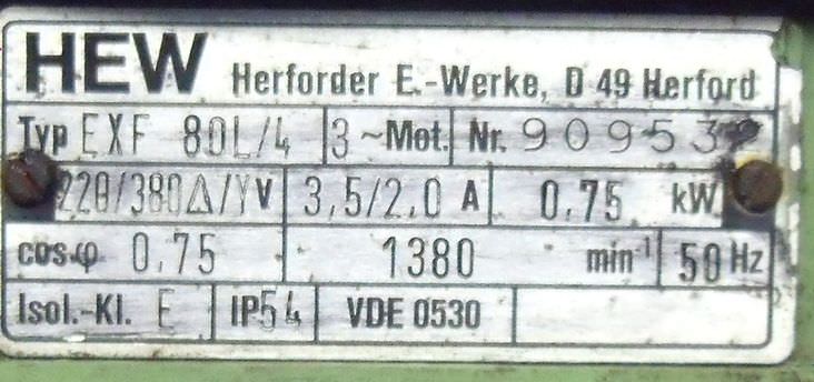 regelbarer Getriebemotor 0,75 kW 120-600 U/min von HEW - EXF 80L/4 – Bild 6